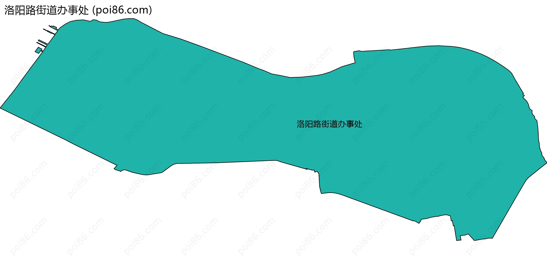 洛阳路街道办事处边界地图(五级行政区划)