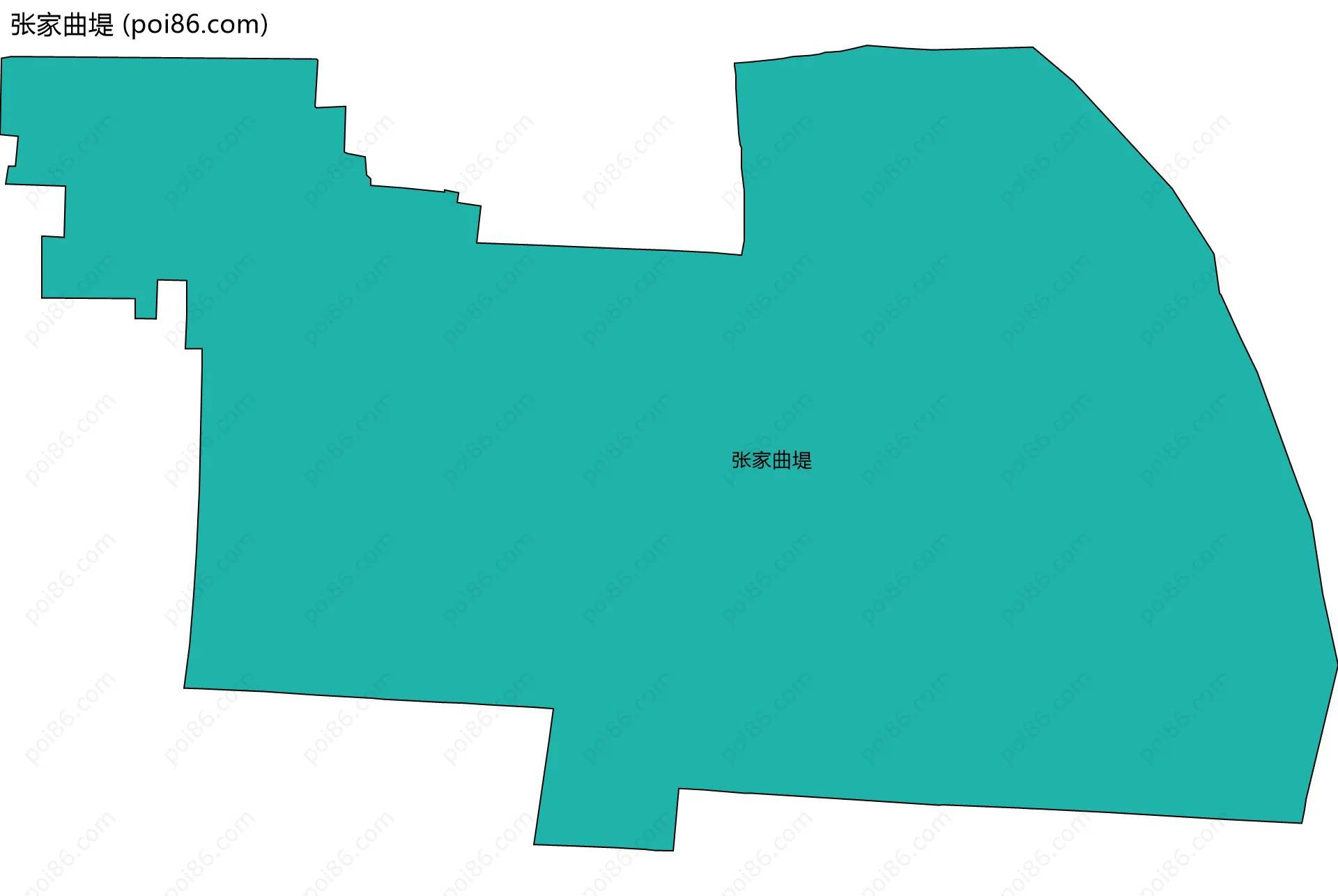 张家曲堤边界地图