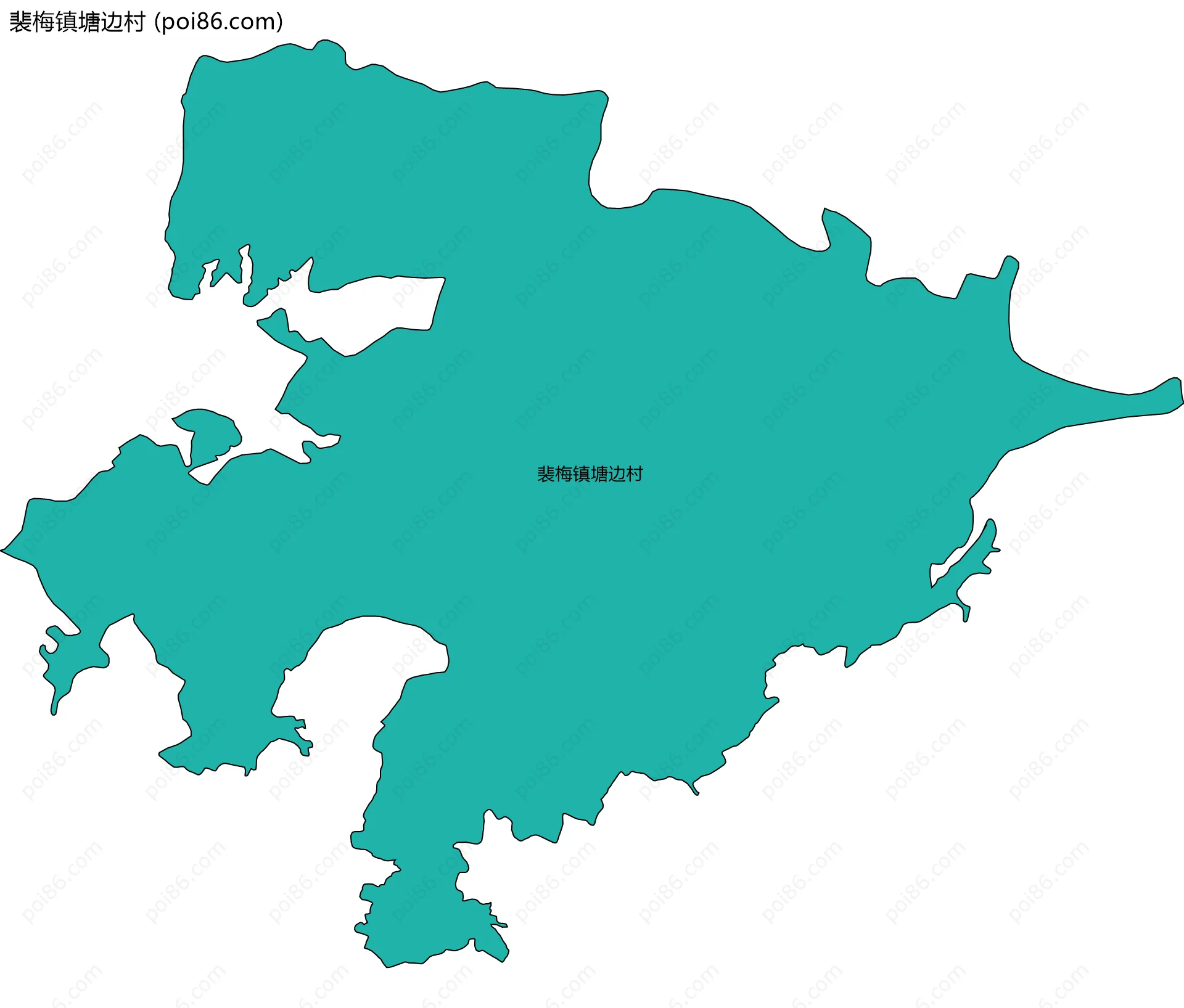 裴梅镇塘边村边界地图