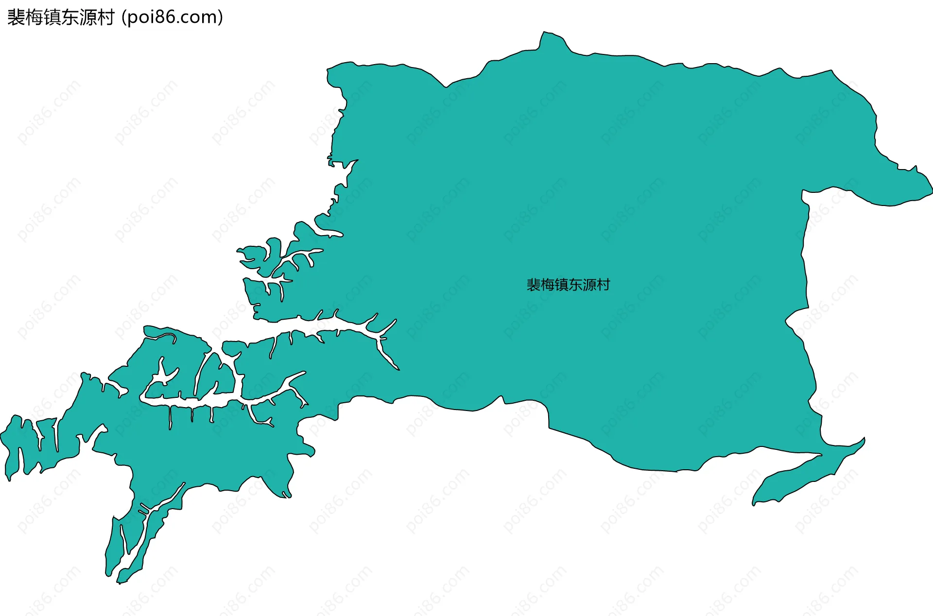 裴梅镇东源村边界地图