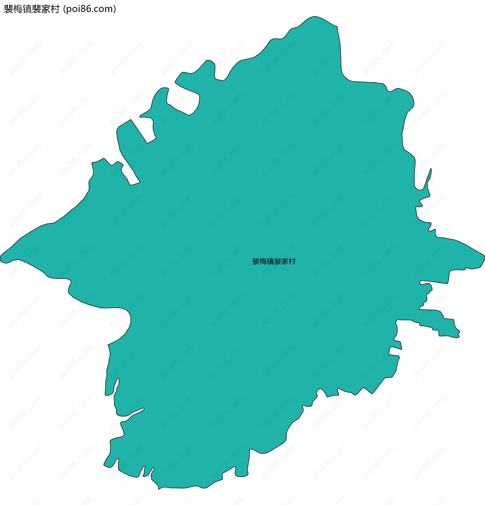 裴梅镇裴家村边界地图