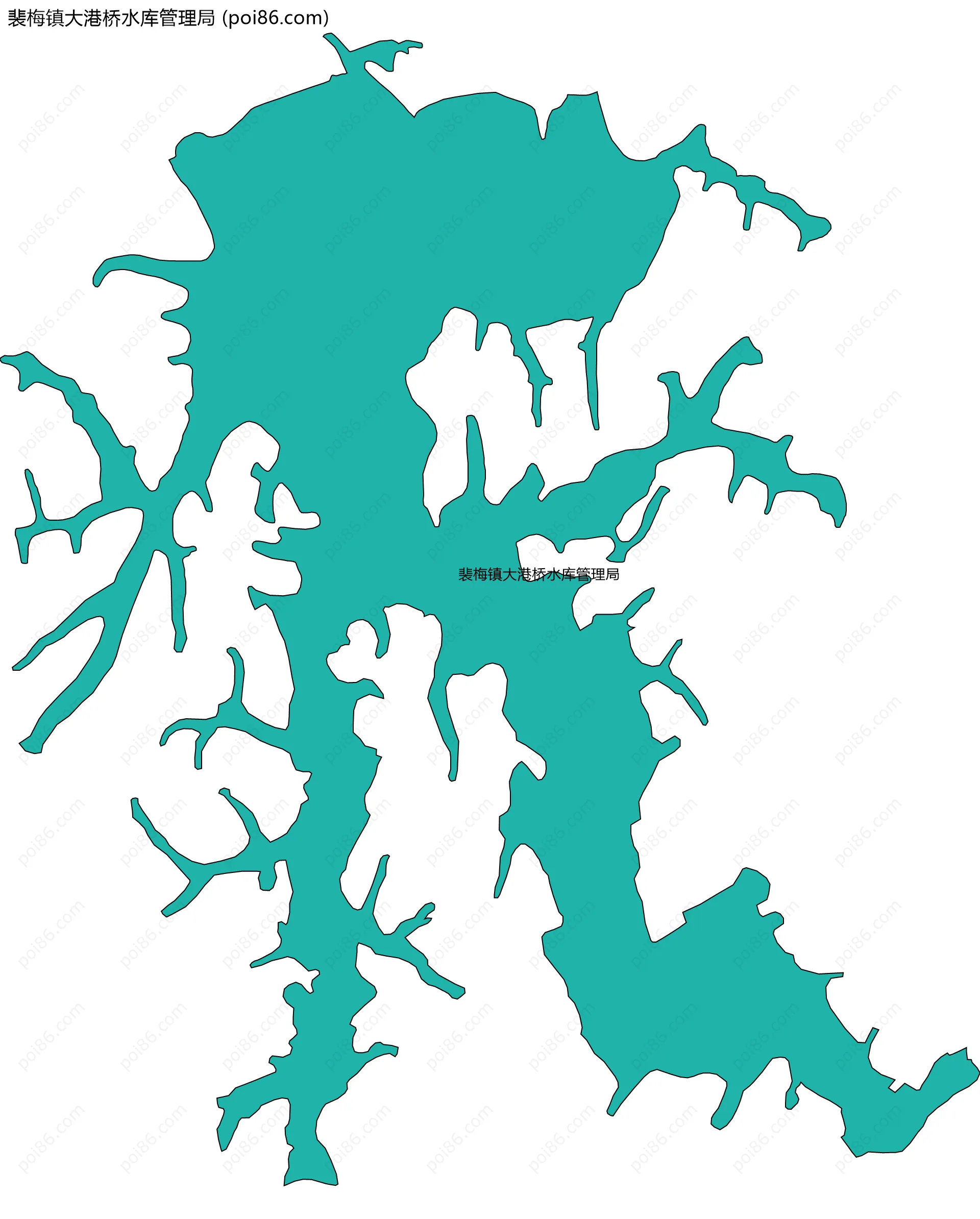 裴梅镇大港桥水库管理局边界地图
