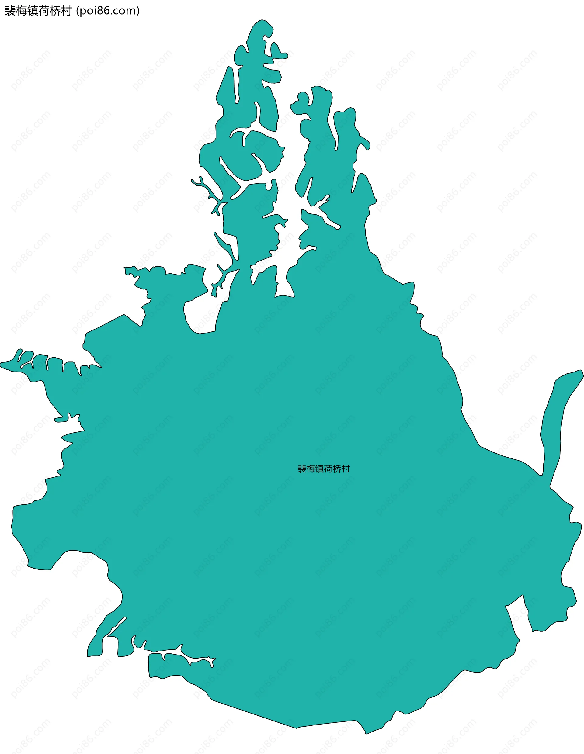 裴梅镇荷桥村边界地图