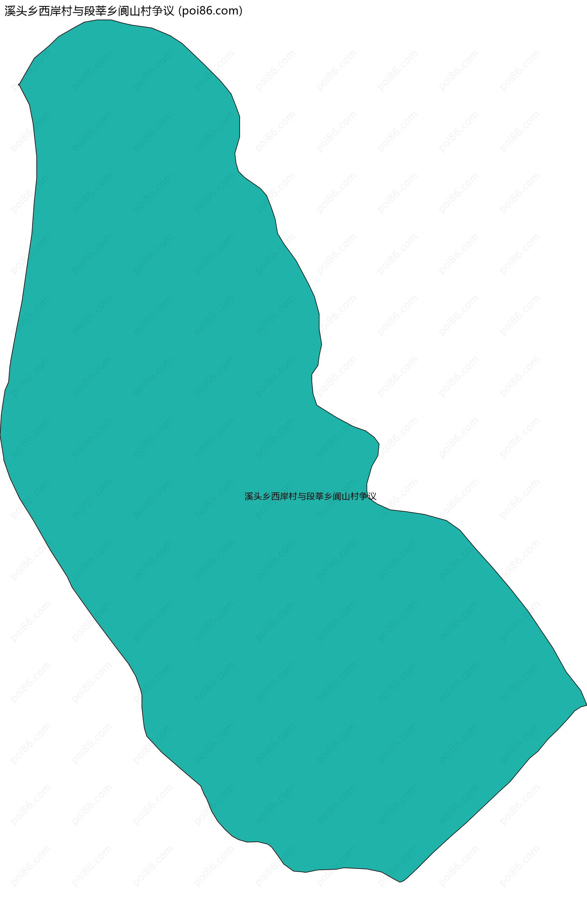 溪头乡西岸村与段莘乡阆山村争议边界地图