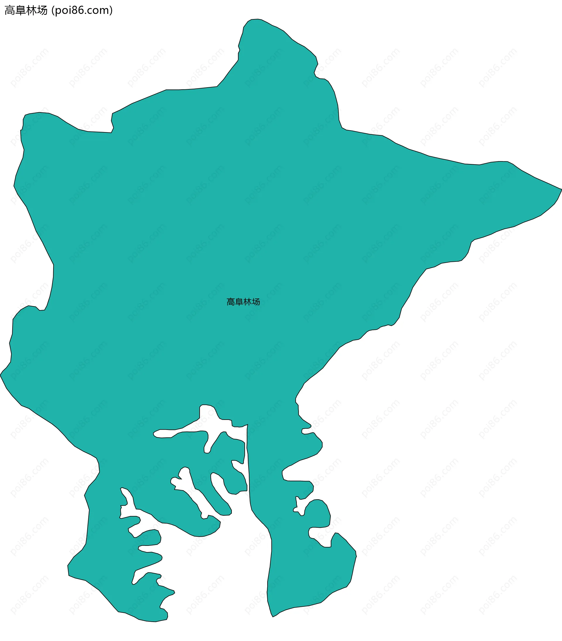 高阜林场边界地图(五级行政区划)