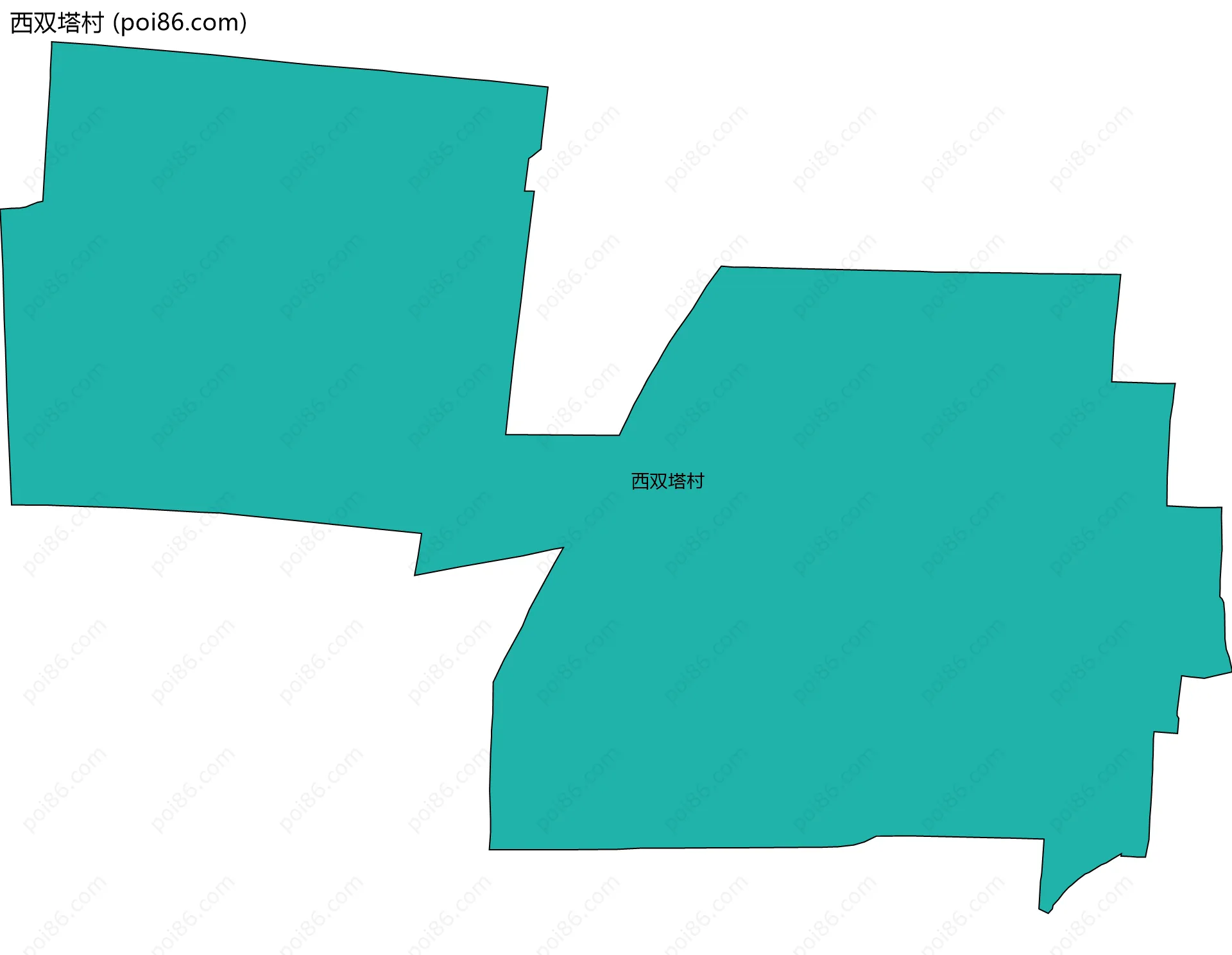 西双塔村边界地图