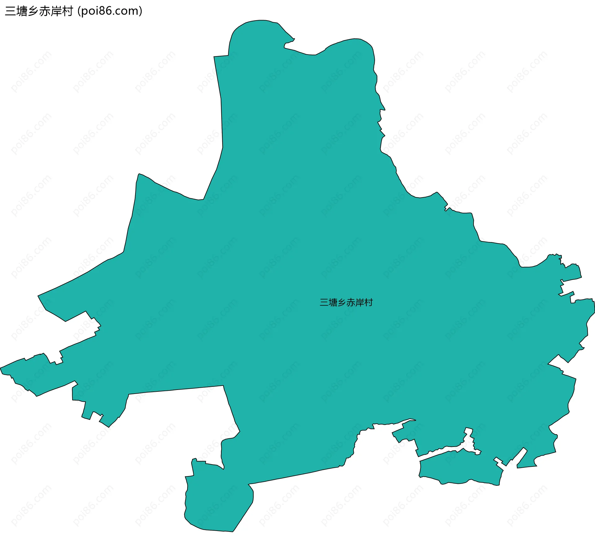 三塘乡赤岸村边界地图