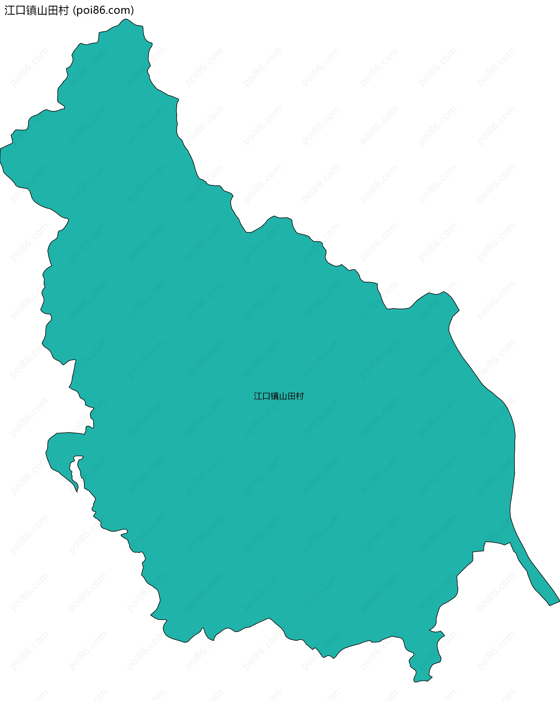 江口镇山田村边界地图