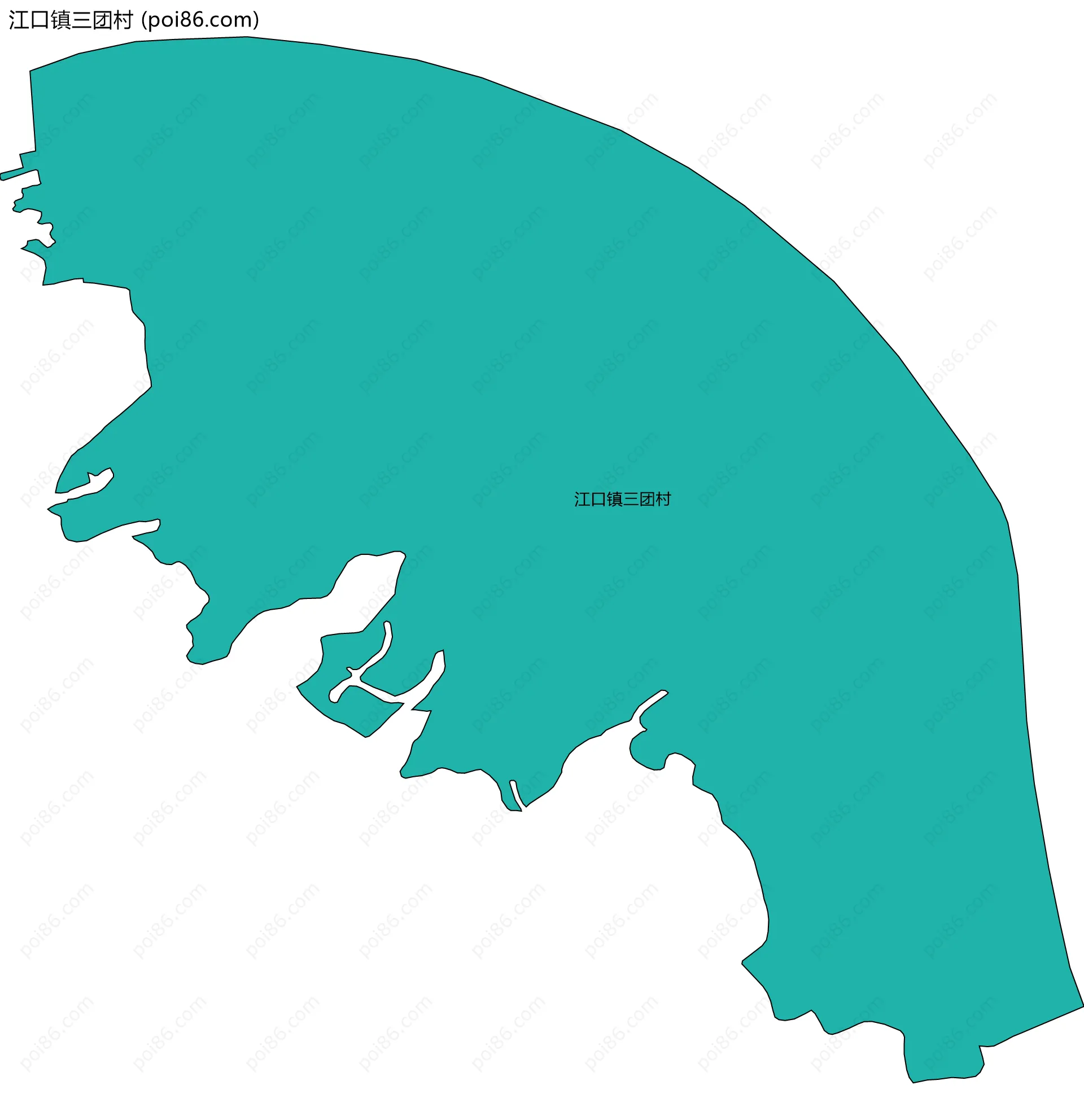 江口镇三团村边界地图