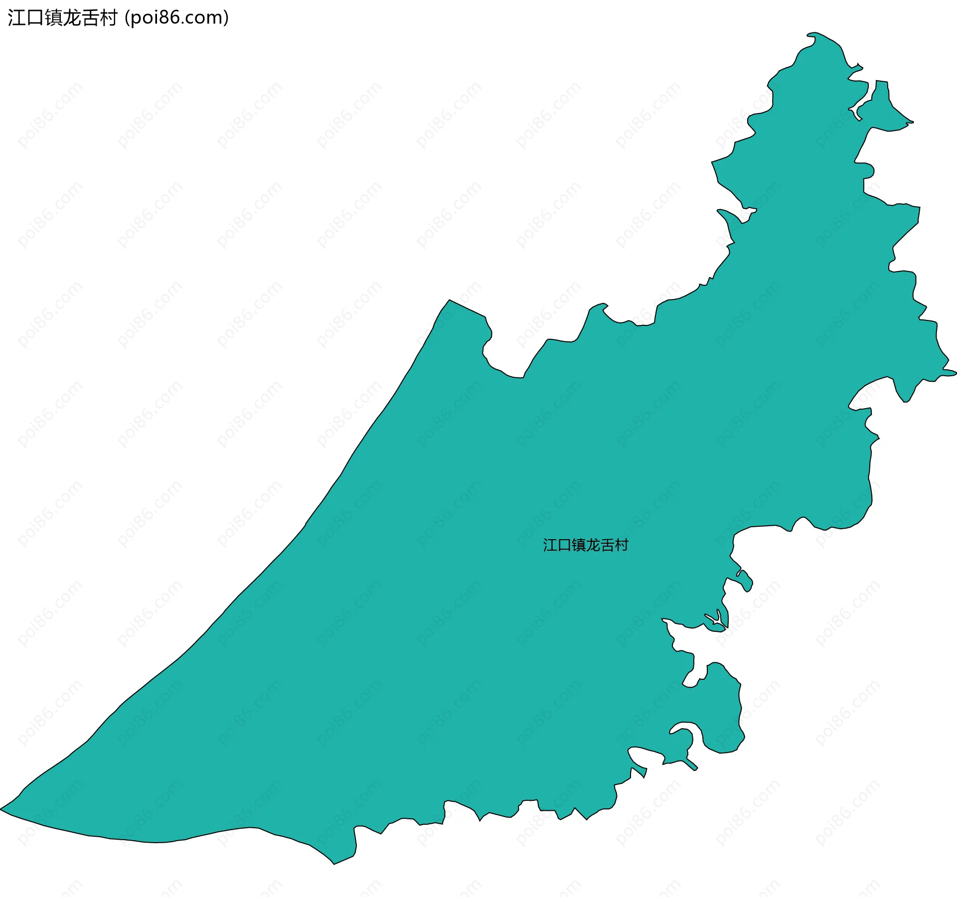 江口镇龙舌村边界地图