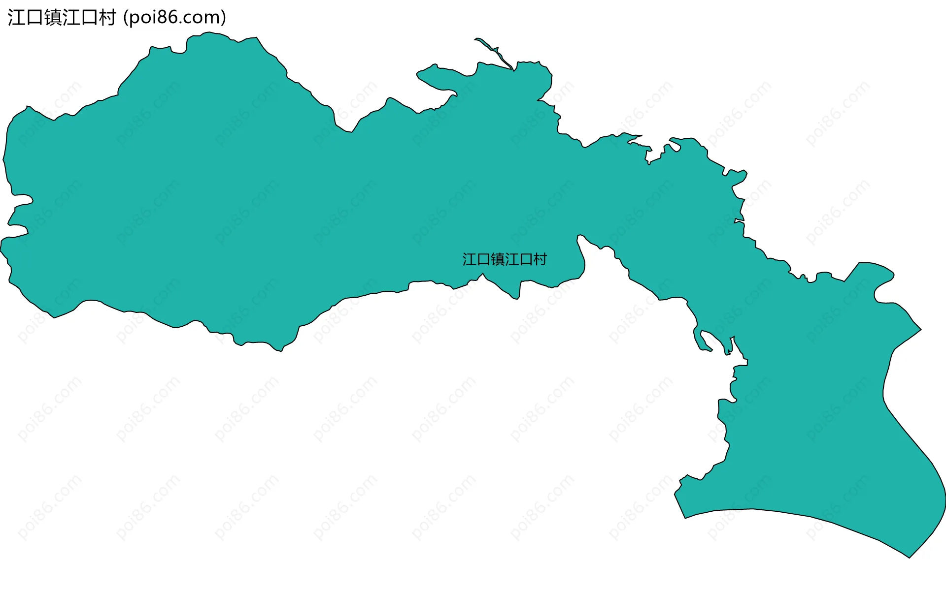 江口镇江口村边界地图