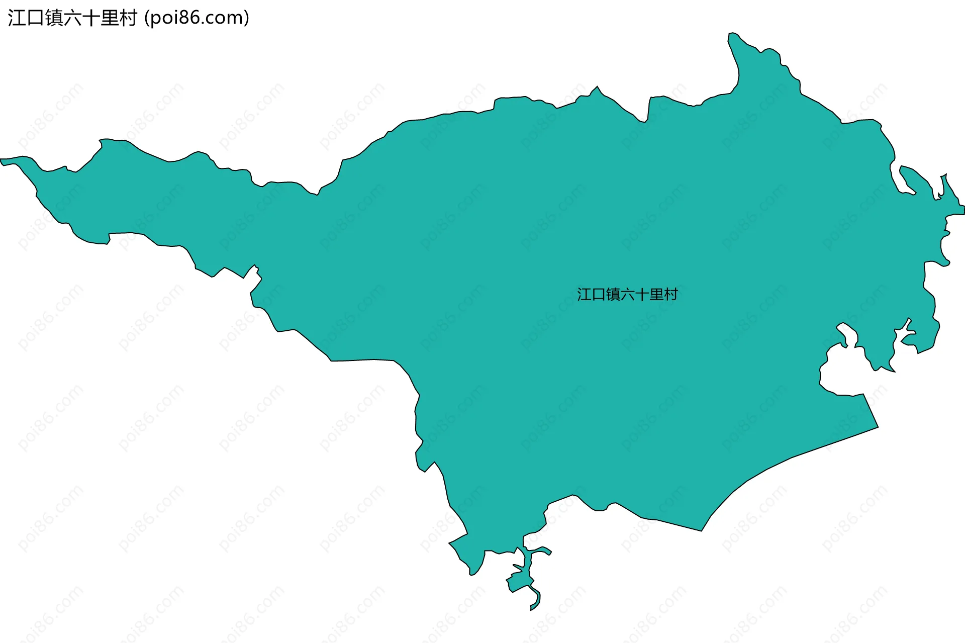 江口镇六十里村边界地图