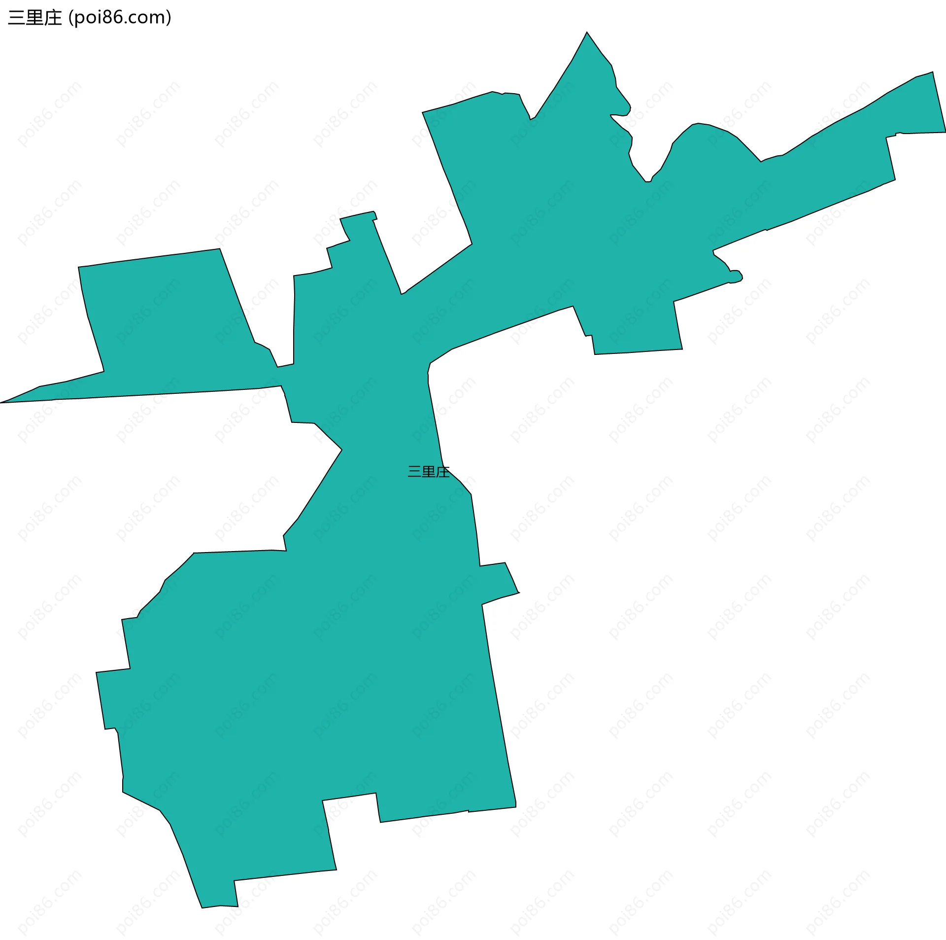 三里庄边界地图