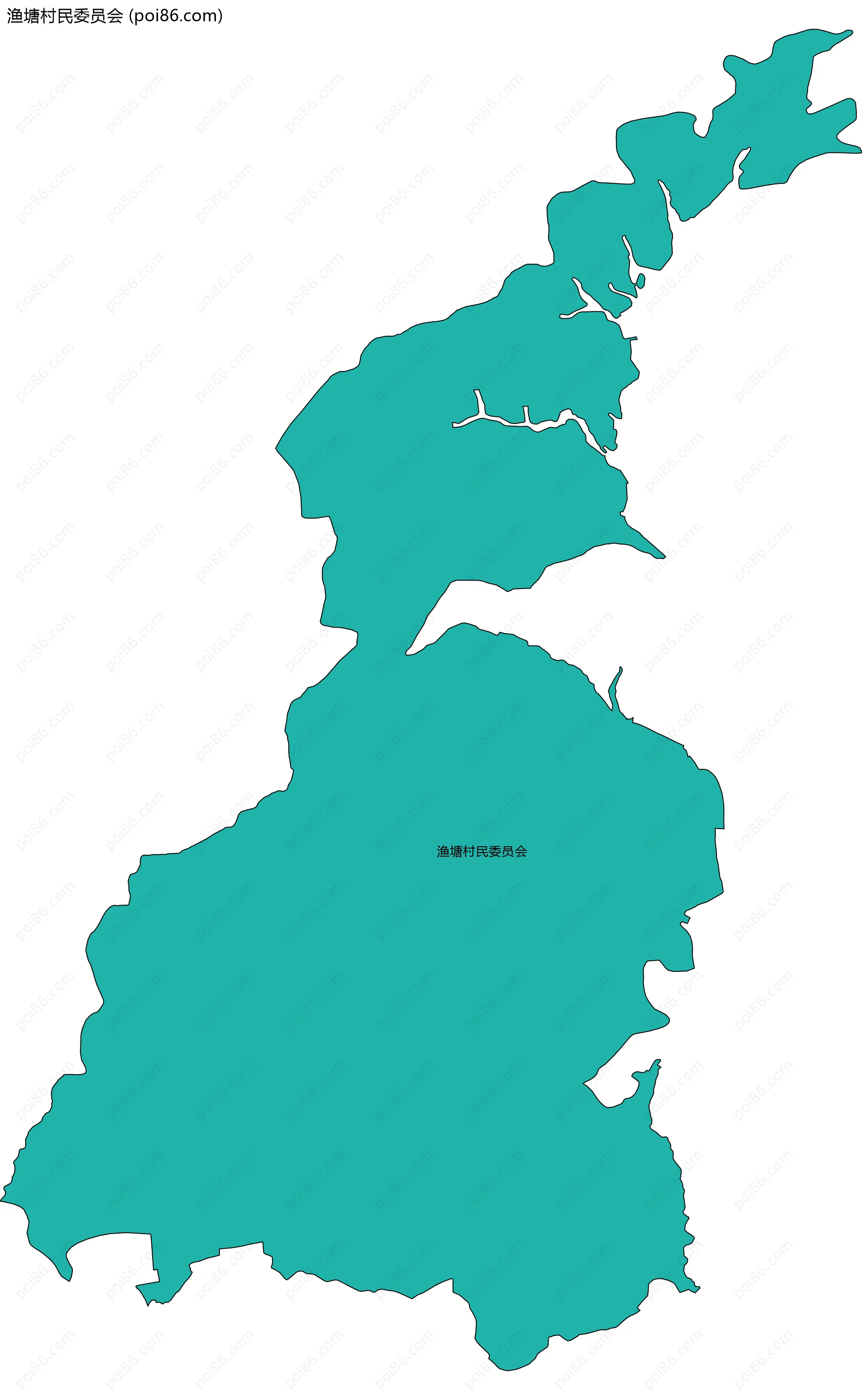 渔塘村民委员会边界地图