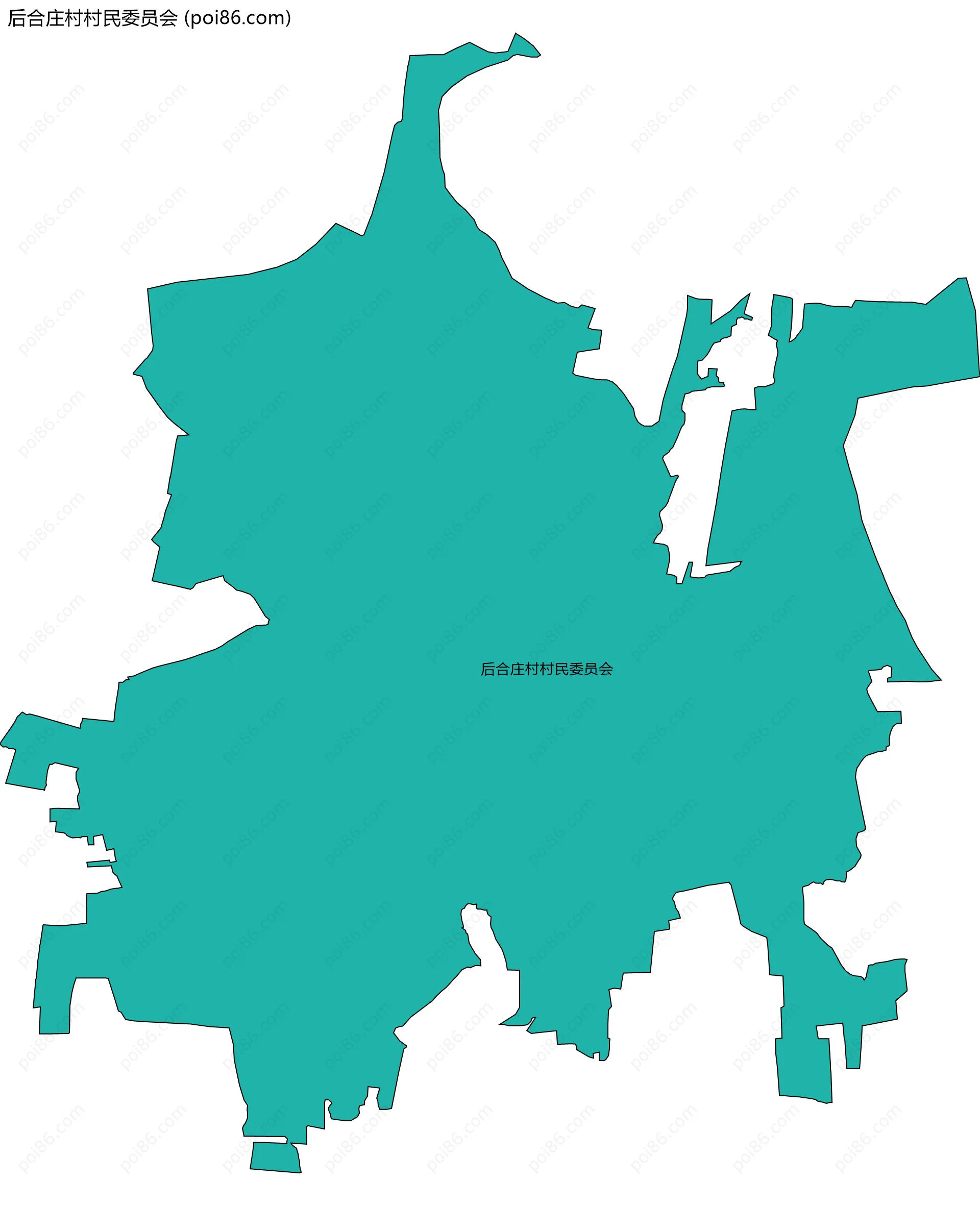 后合庄村村民委员会边界地图