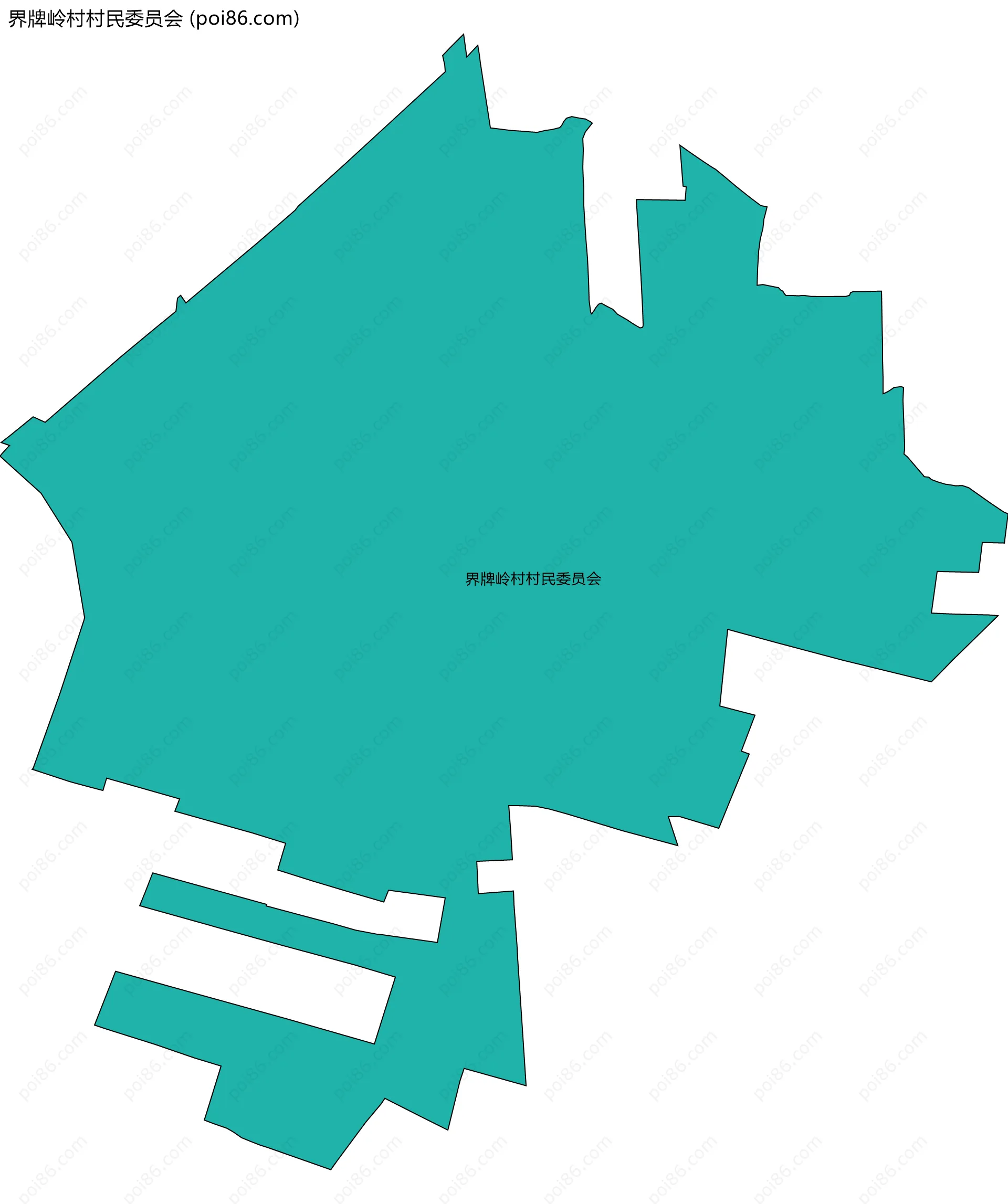 界牌岭村村民委员会边界地图