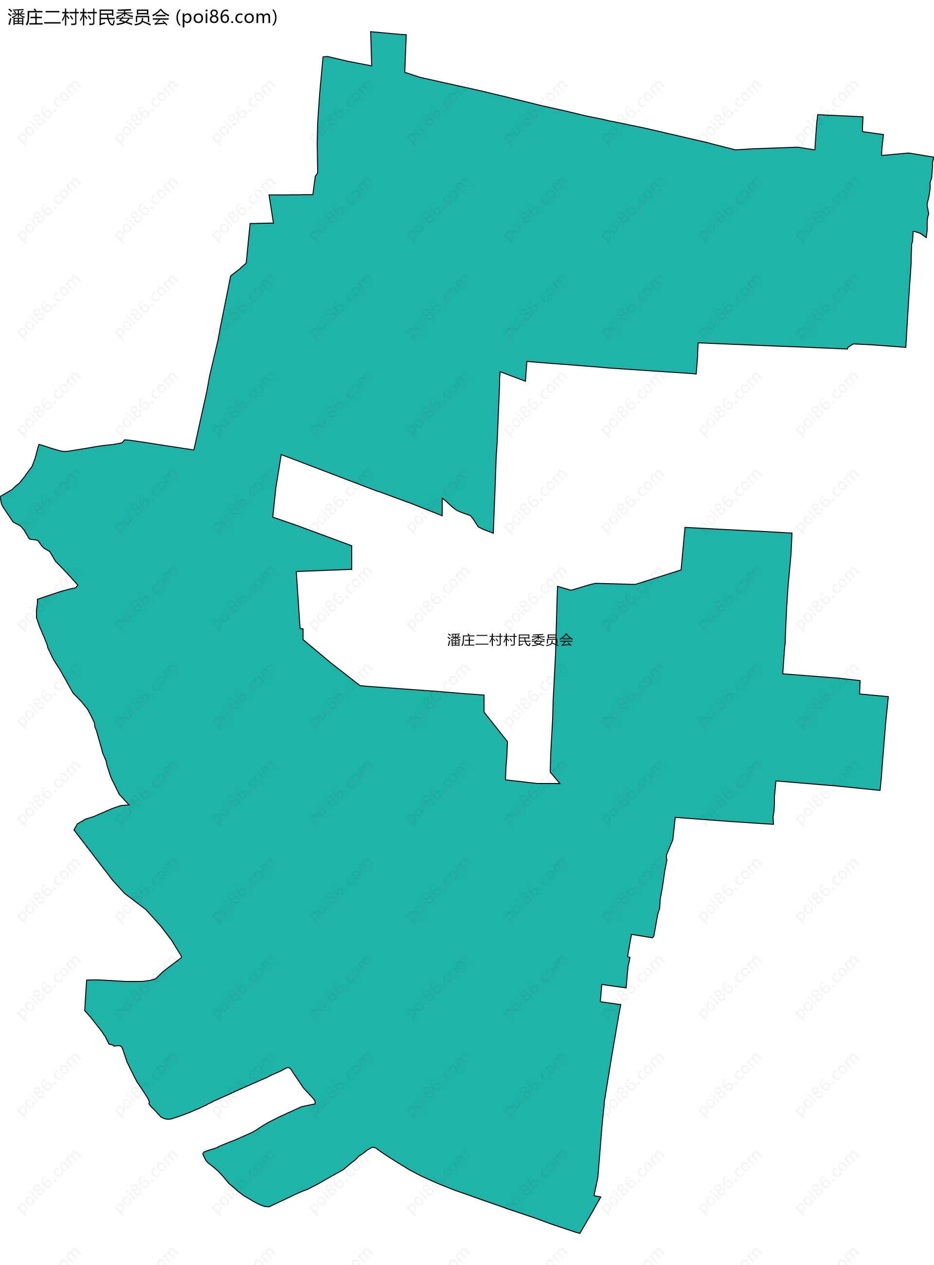 潘庄二村村民委员会边界地图