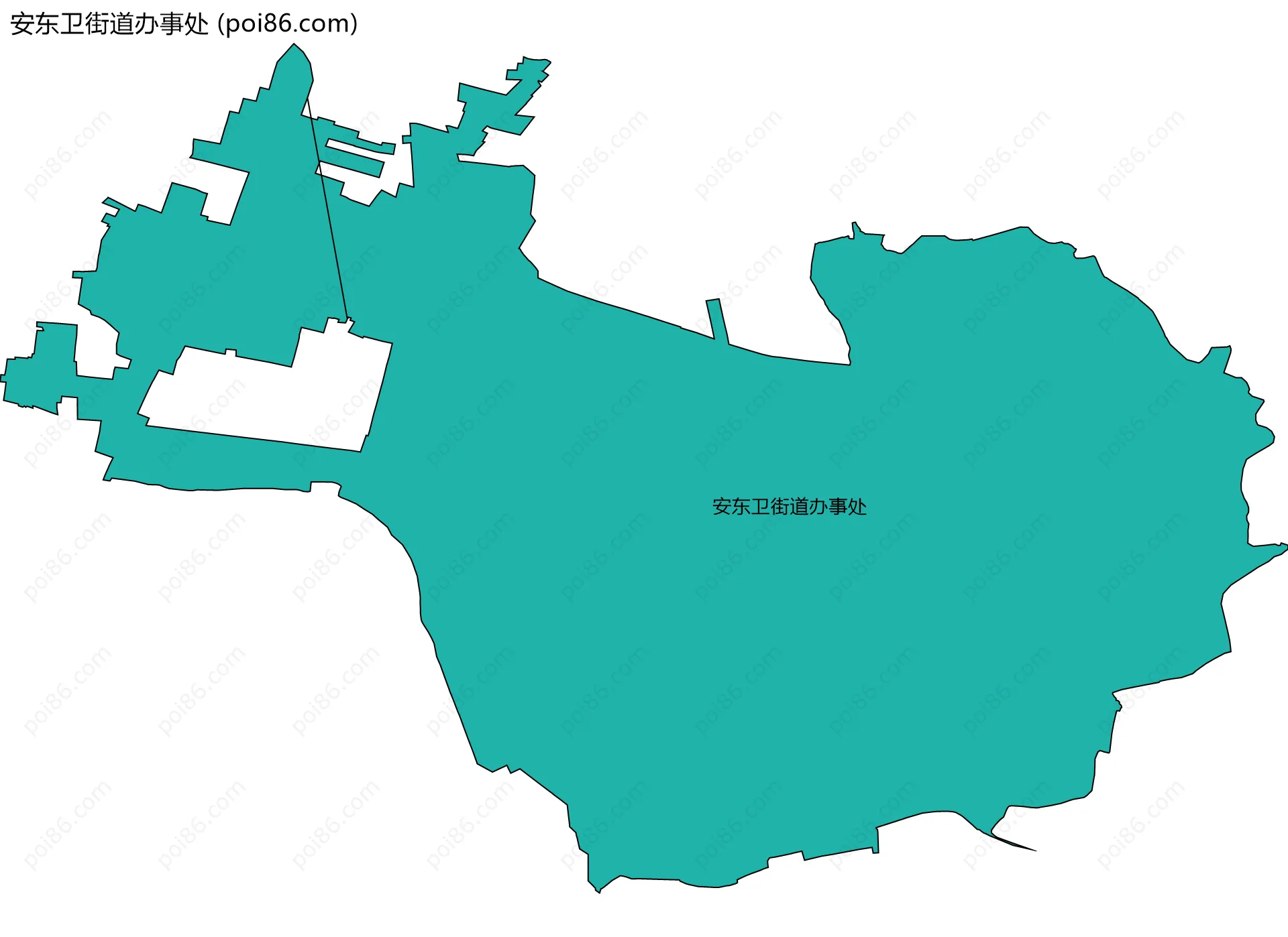 安东卫街道办事处边界地图