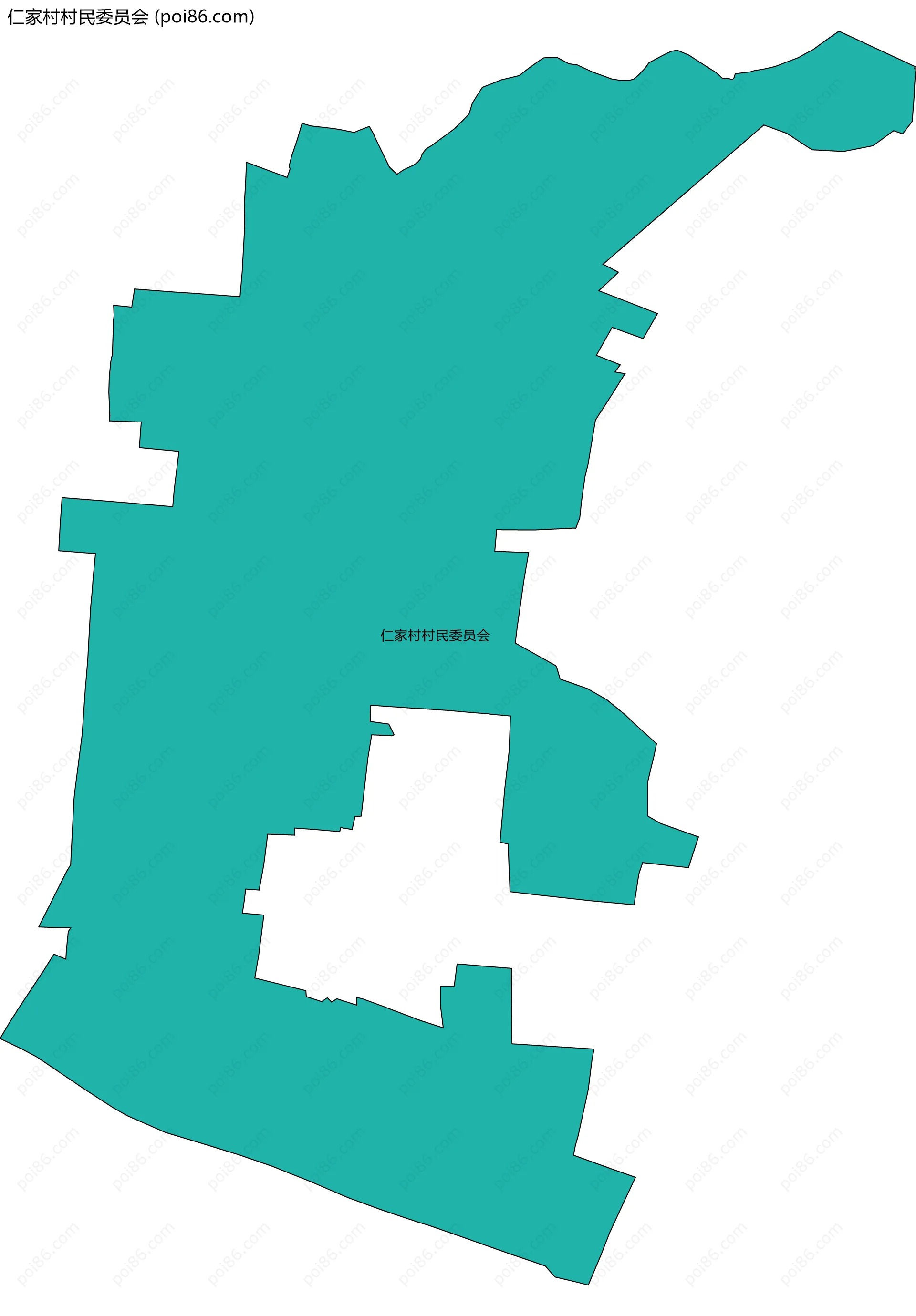 仁家村村民委员会边界地图