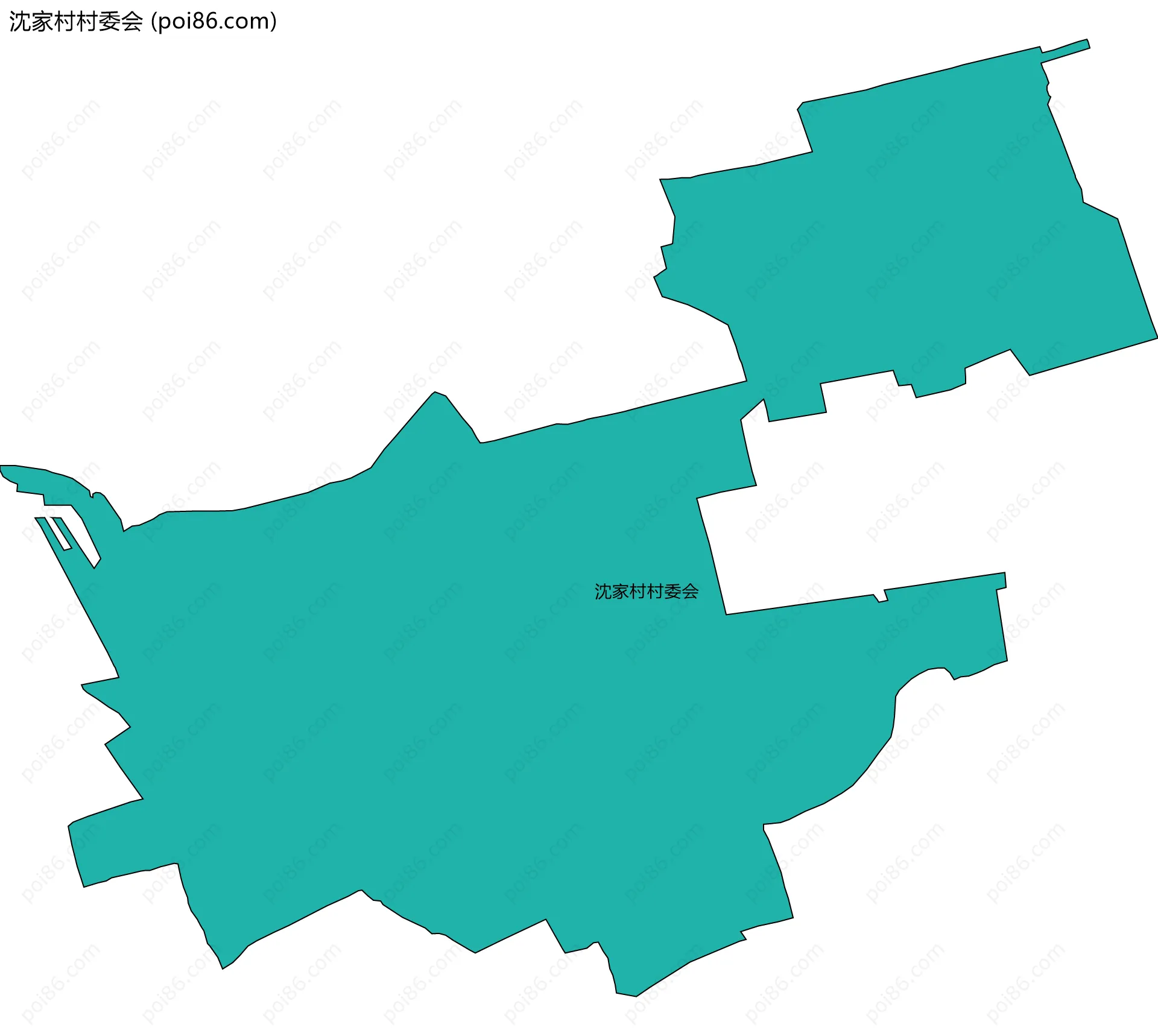 沈家村村委会边界地图