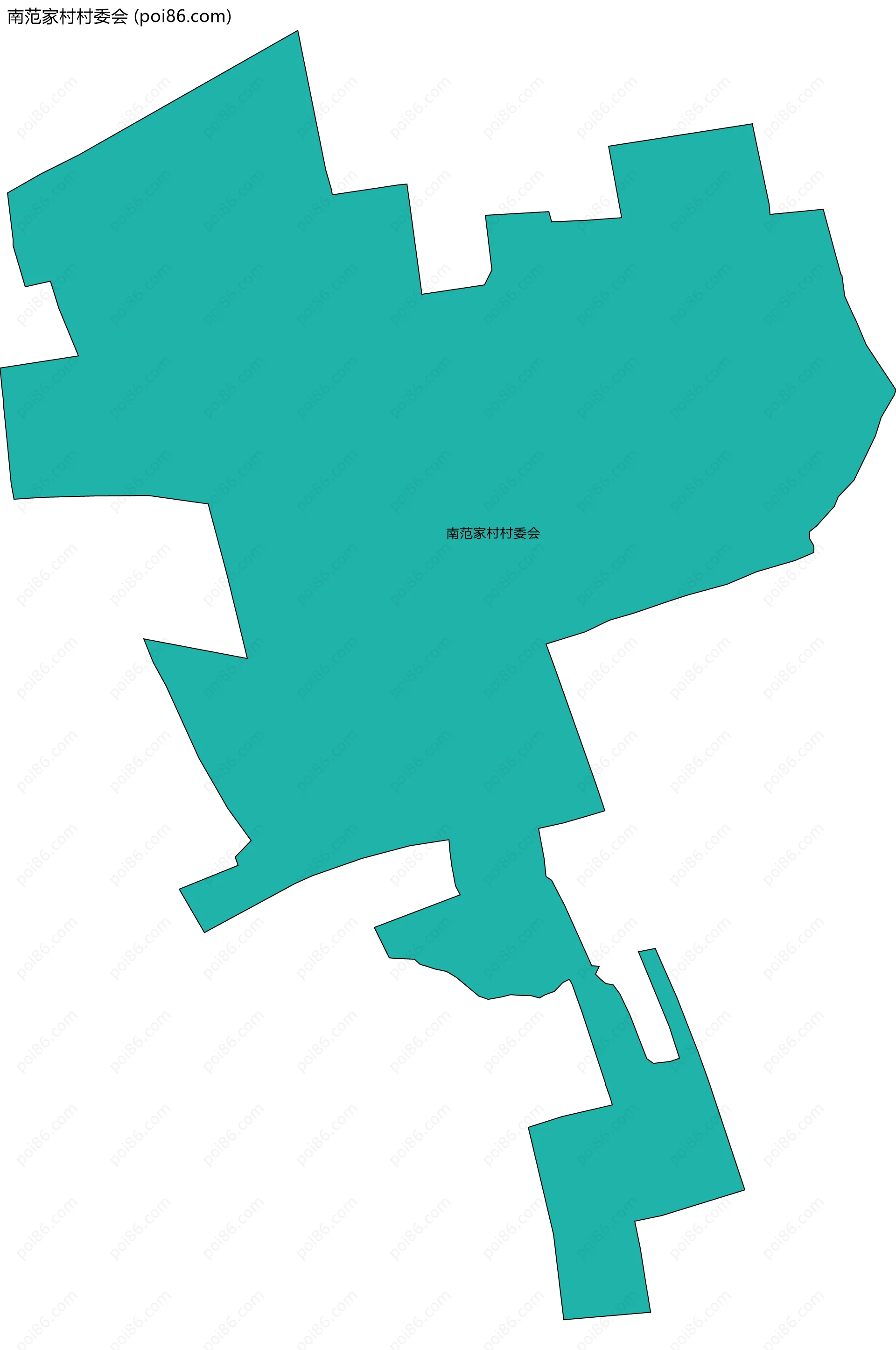 南范家村村委会边界地图