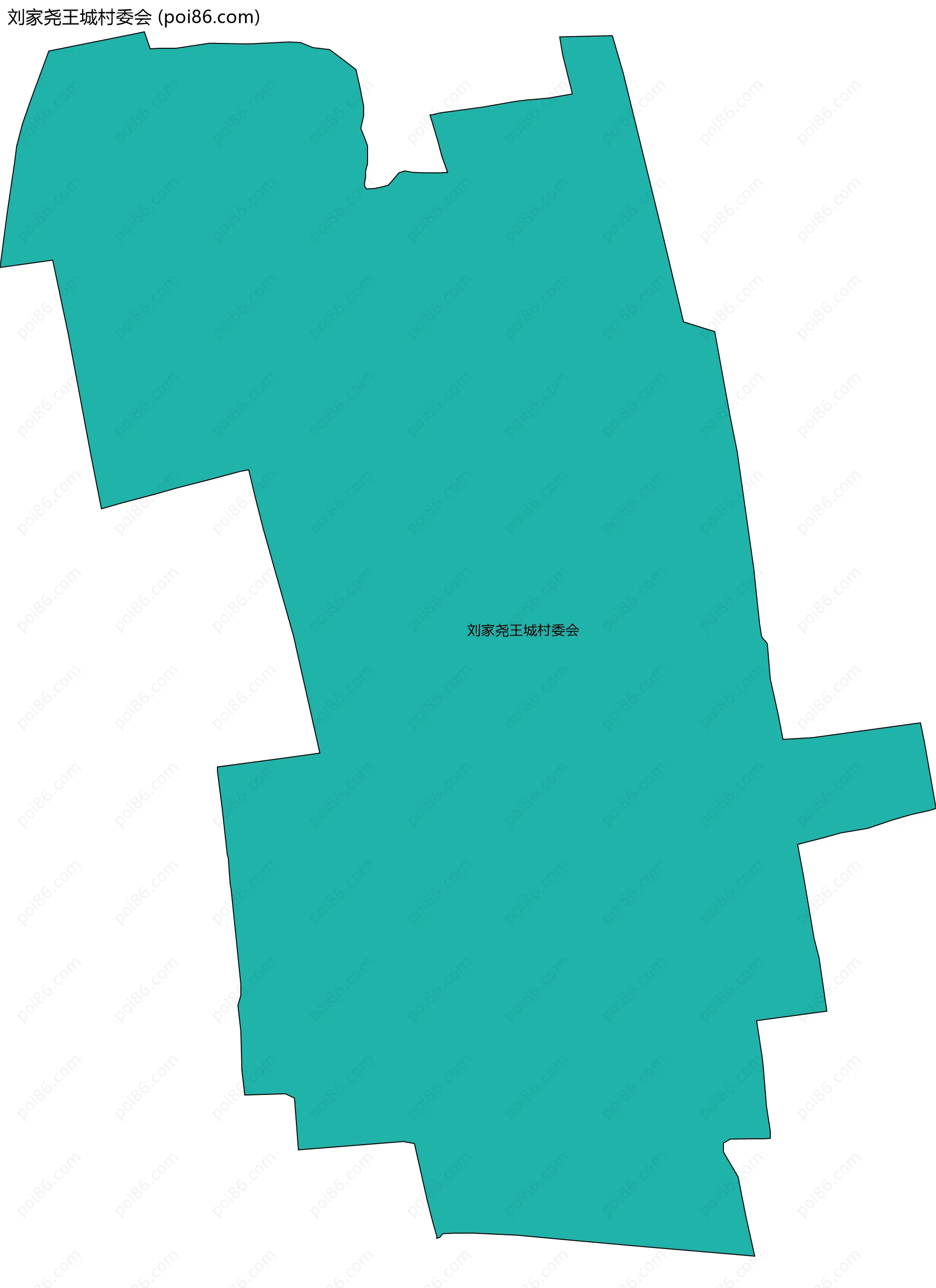 刘家尧王城村委会边界地图