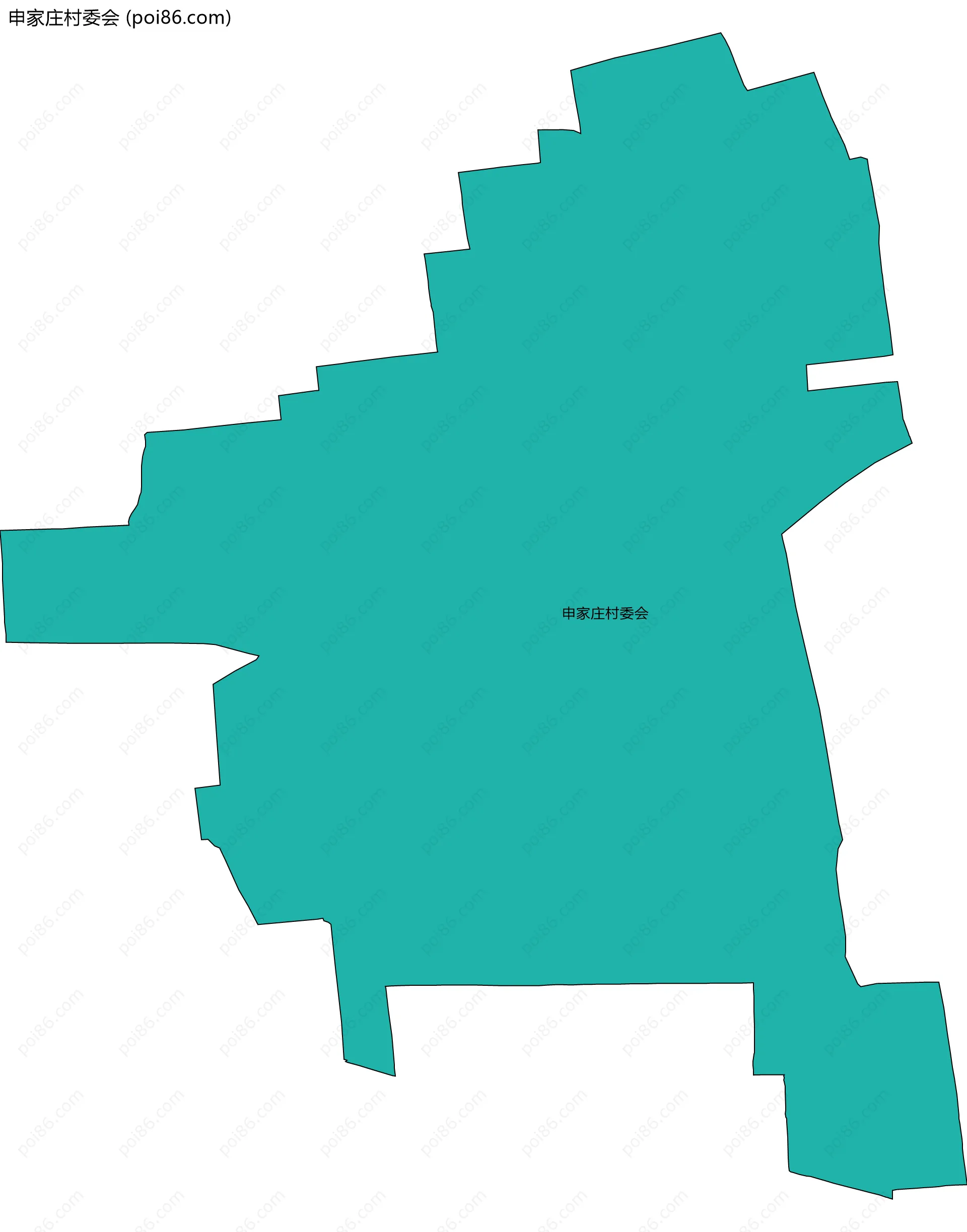申家庄村委会边界地图