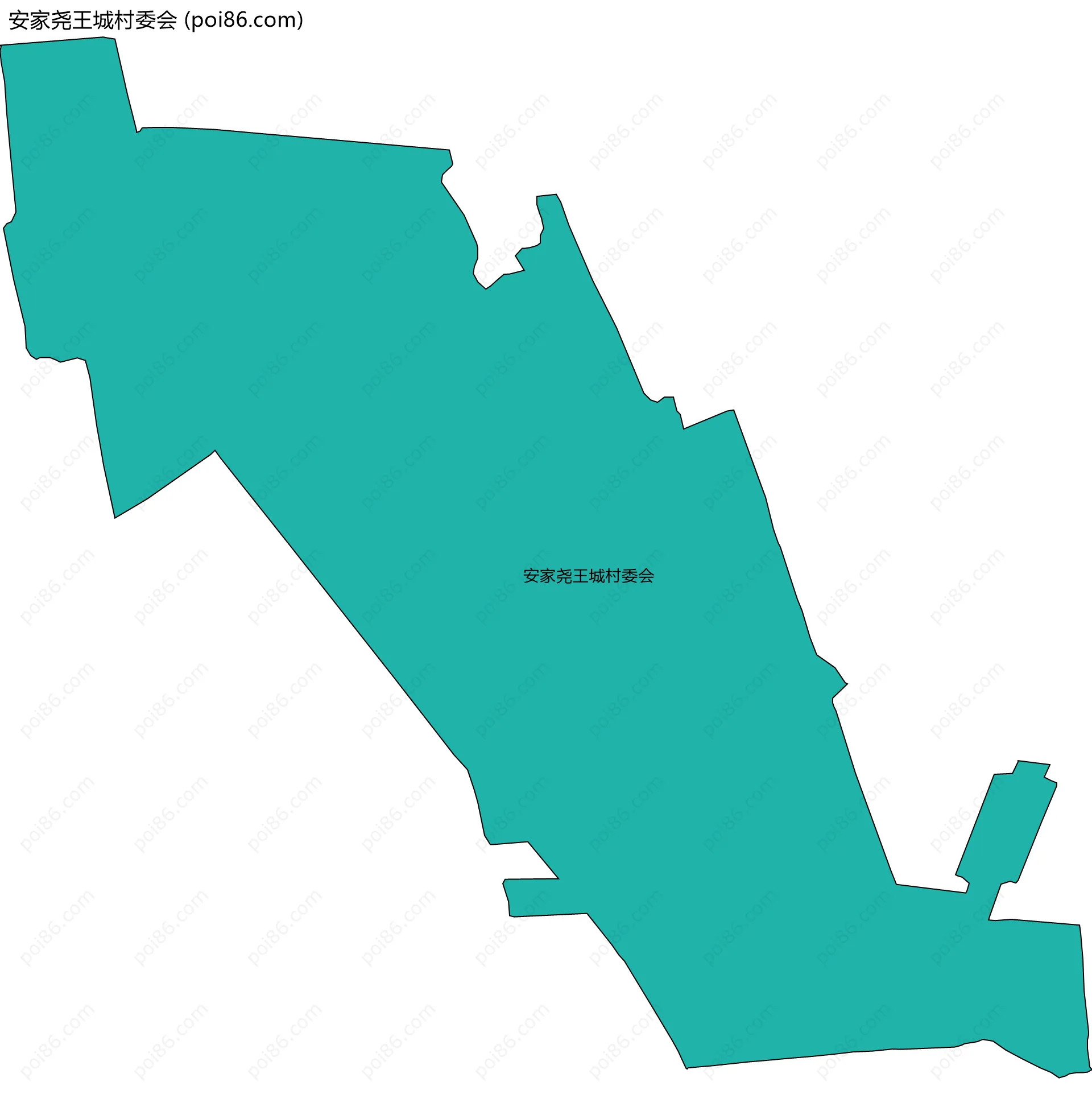 安家尧王城村委会边界地图
