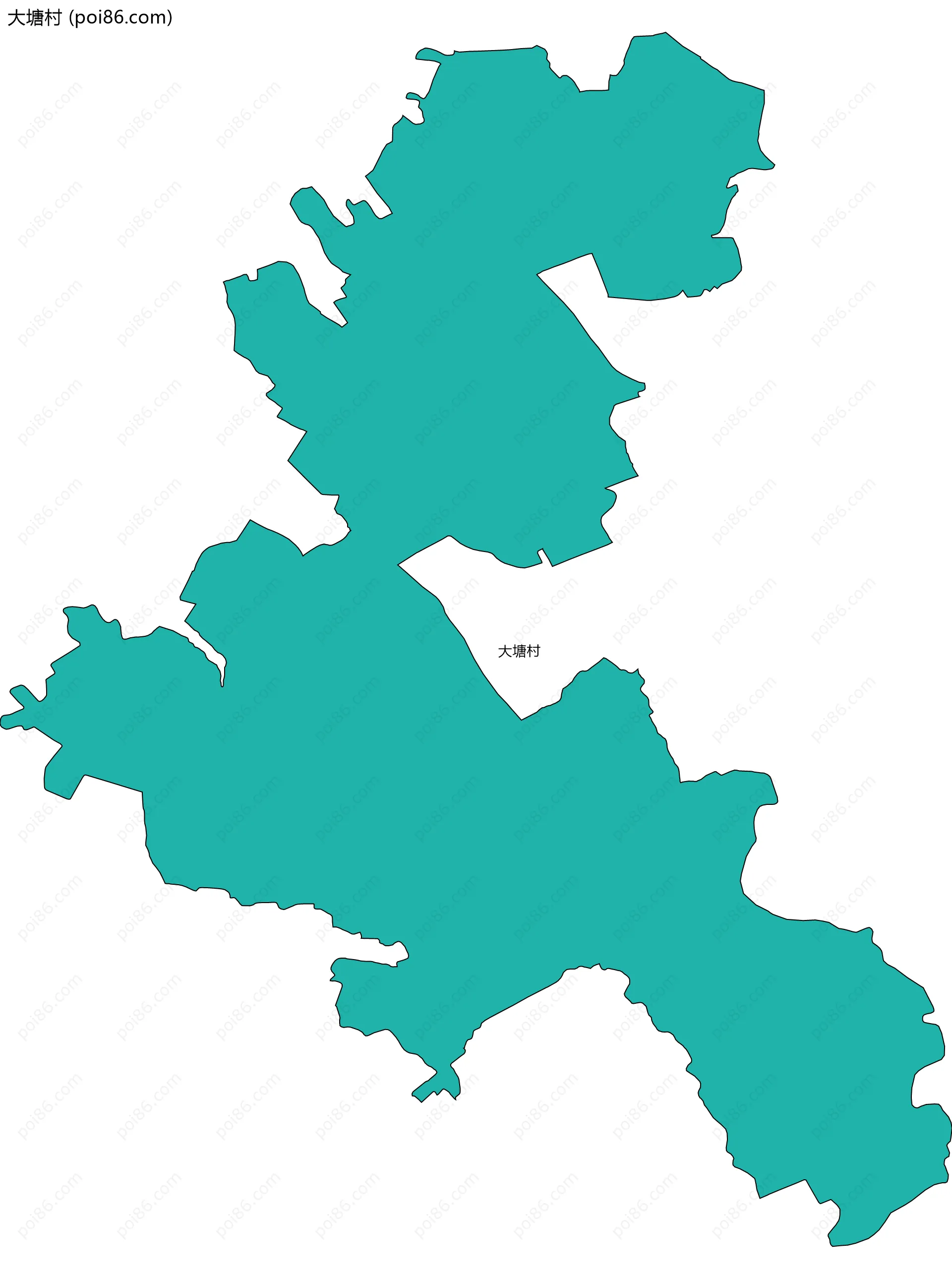 大塘村边界地图