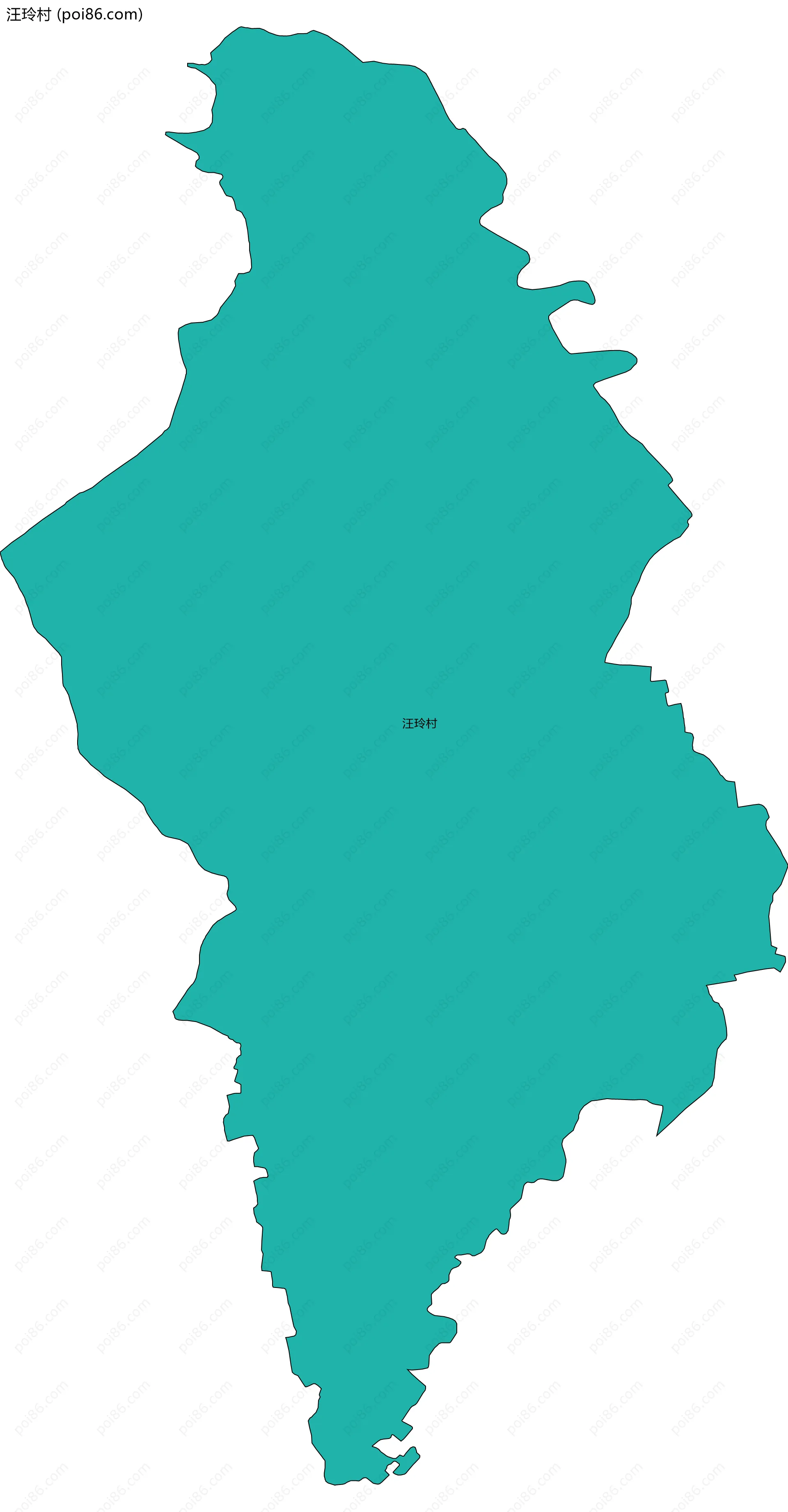 汪玲村边界地图