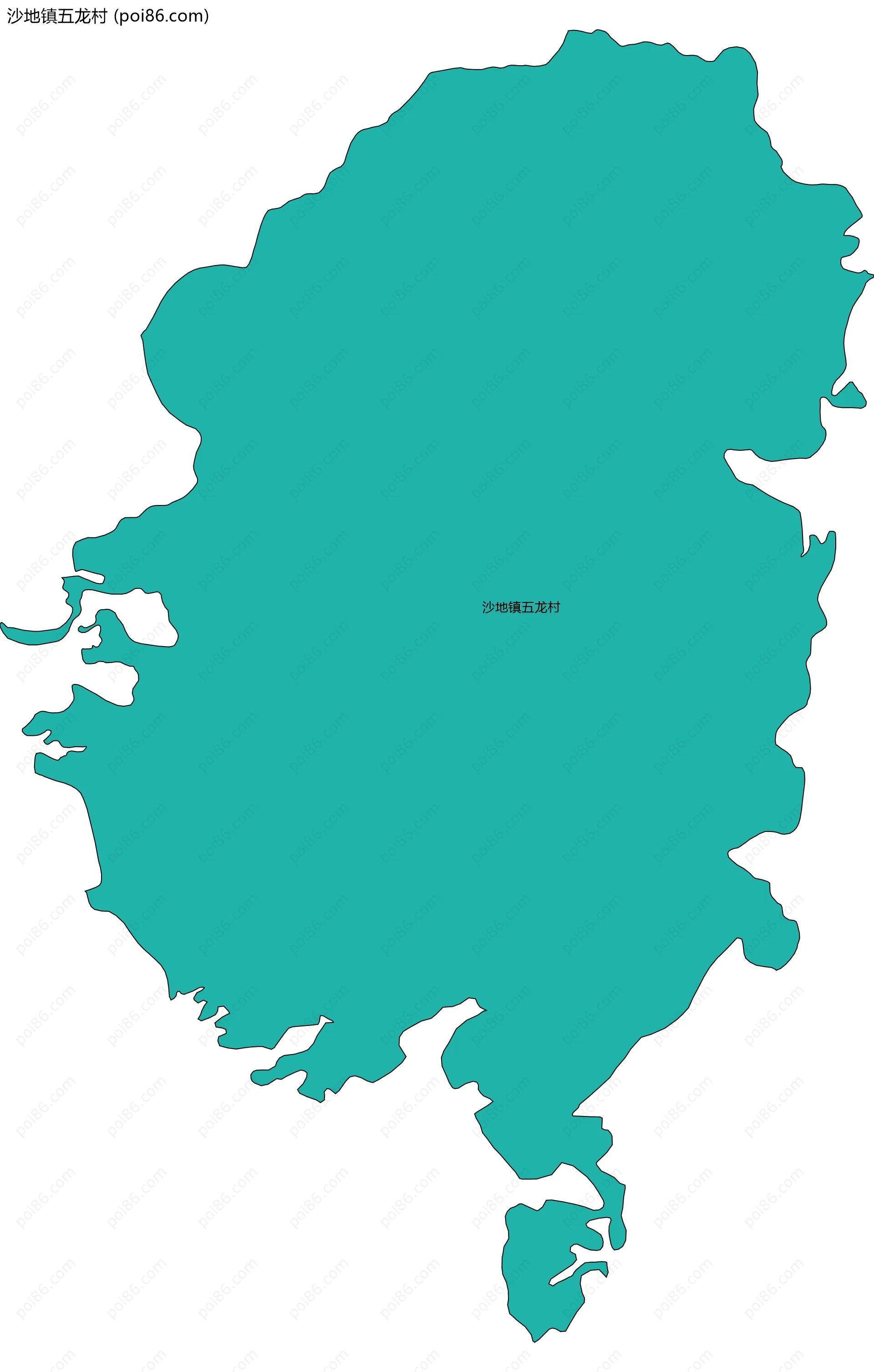 沙地镇五龙村边界地图