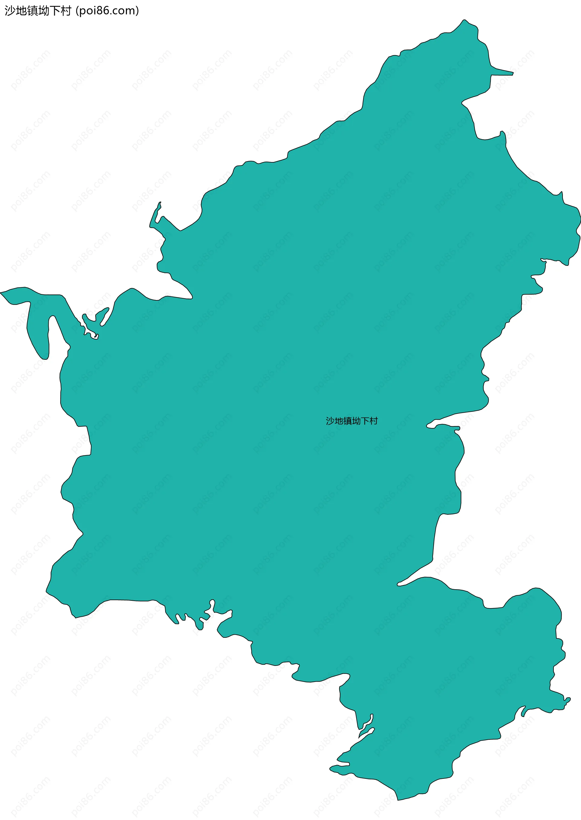 沙地镇坳下村边界地图
