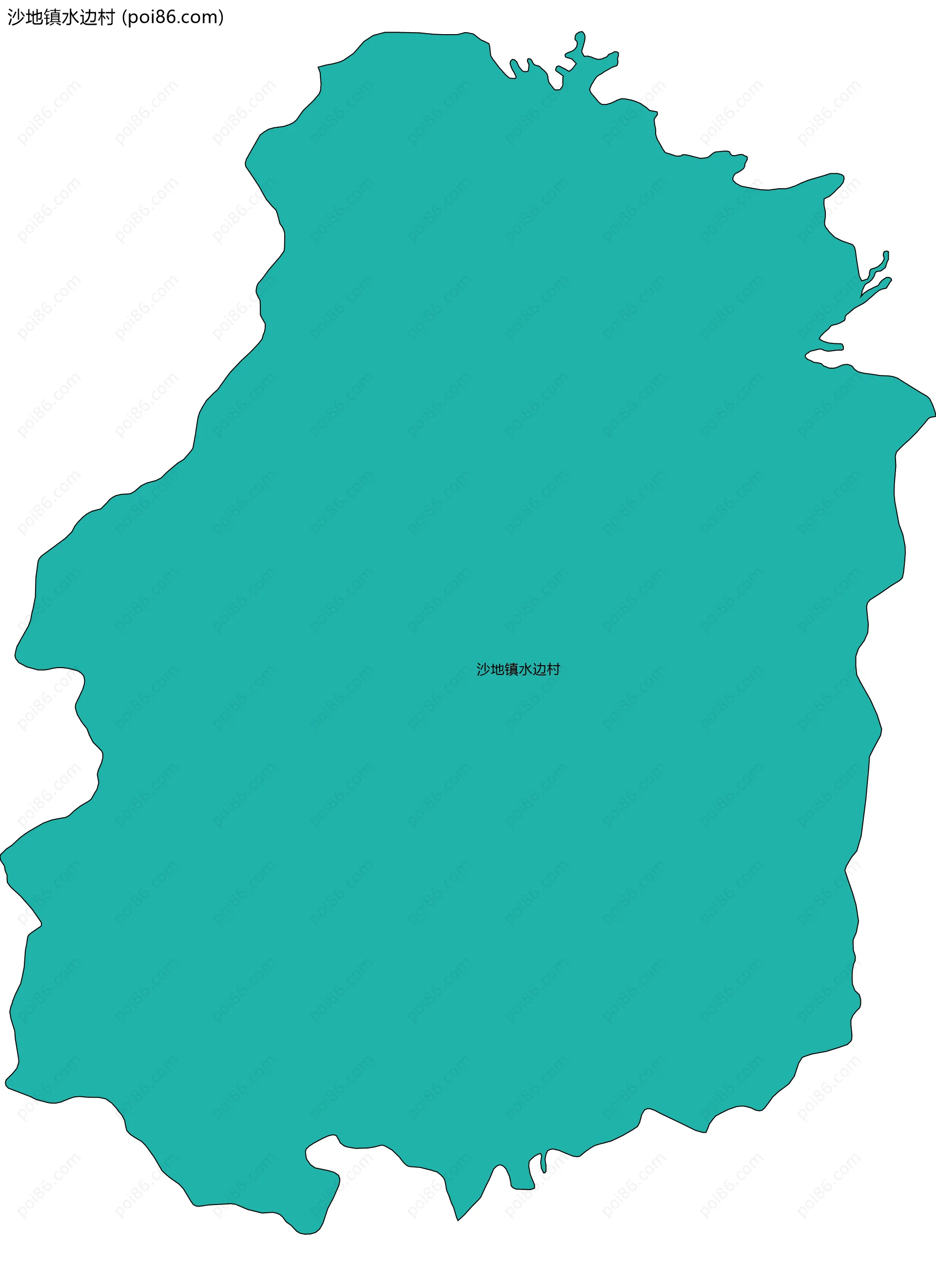 沙地镇水边村边界地图