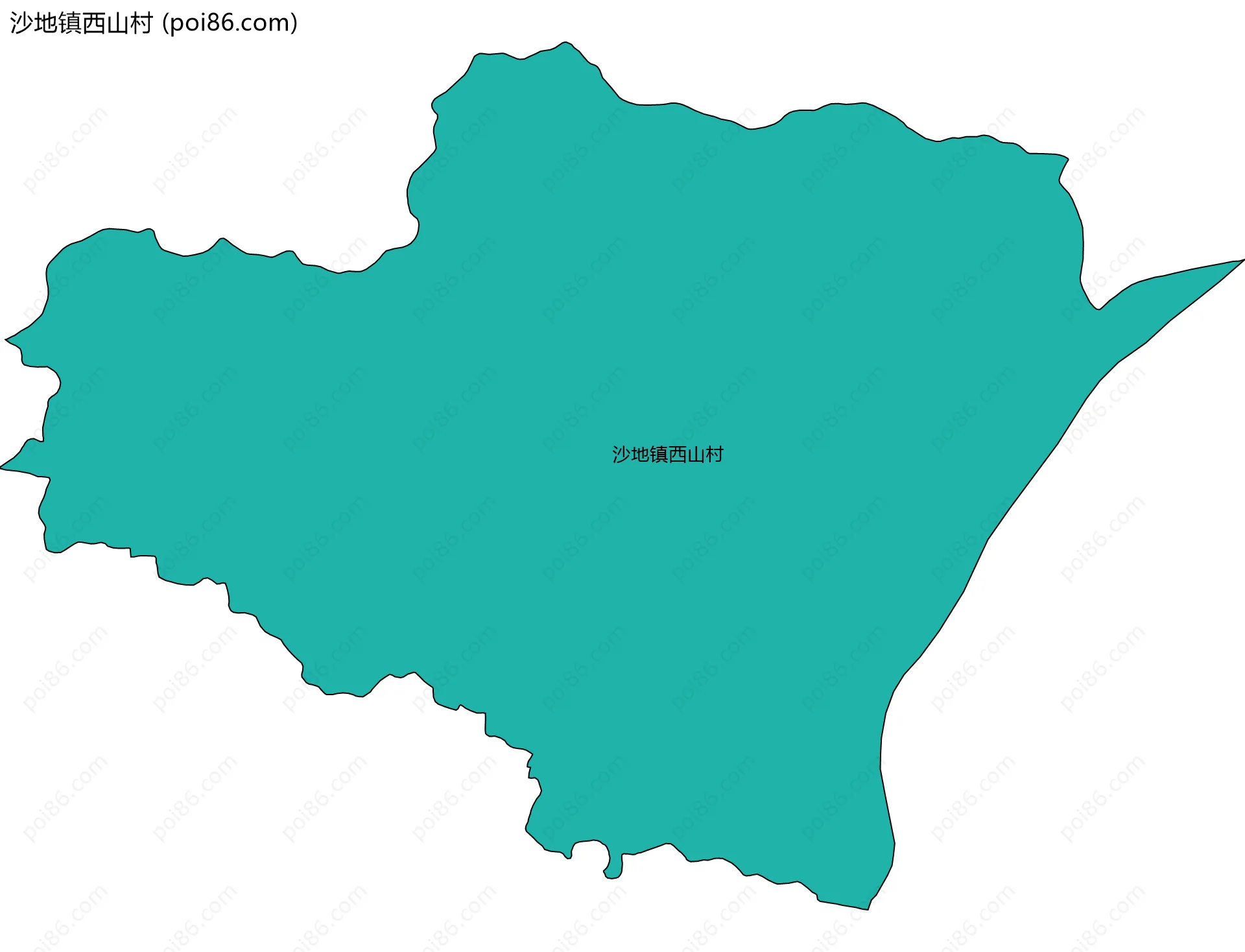 沙地镇西山村边界地图