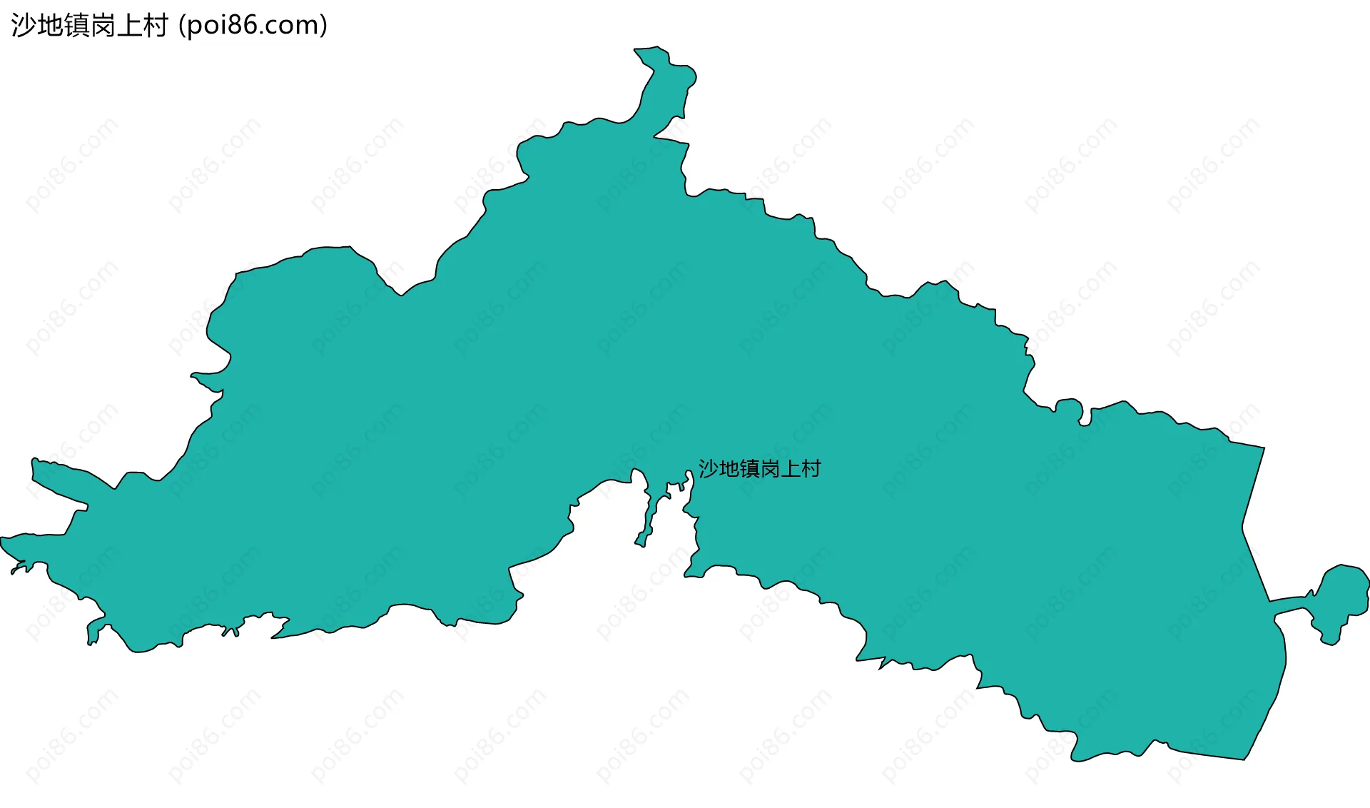 沙地镇岗上村边界地图