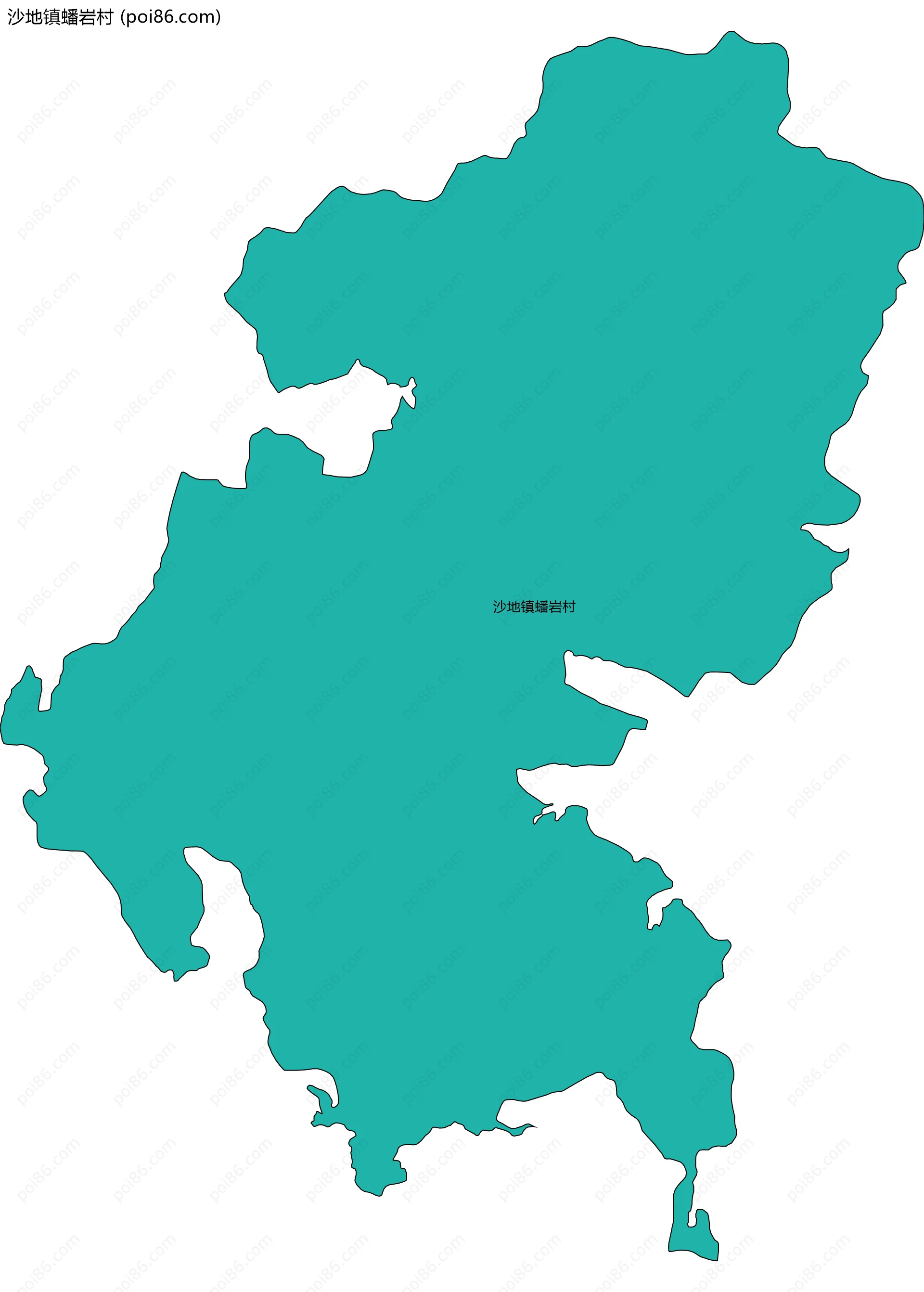 沙地镇蟠岩村边界地图