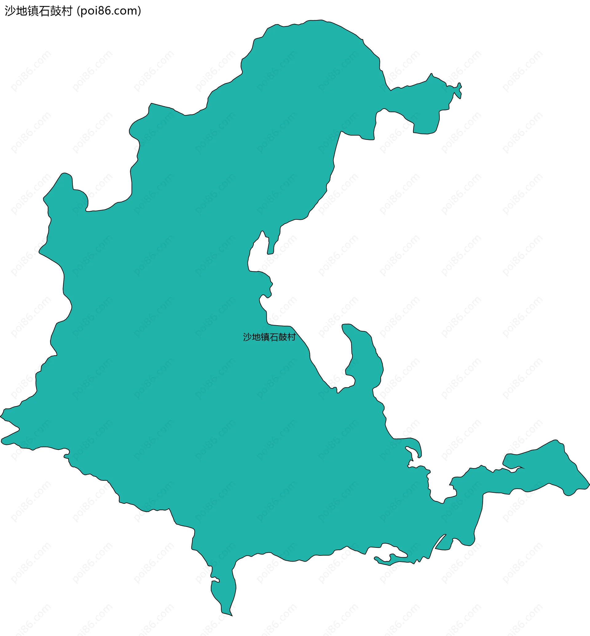 沙地镇石鼓村边界地图