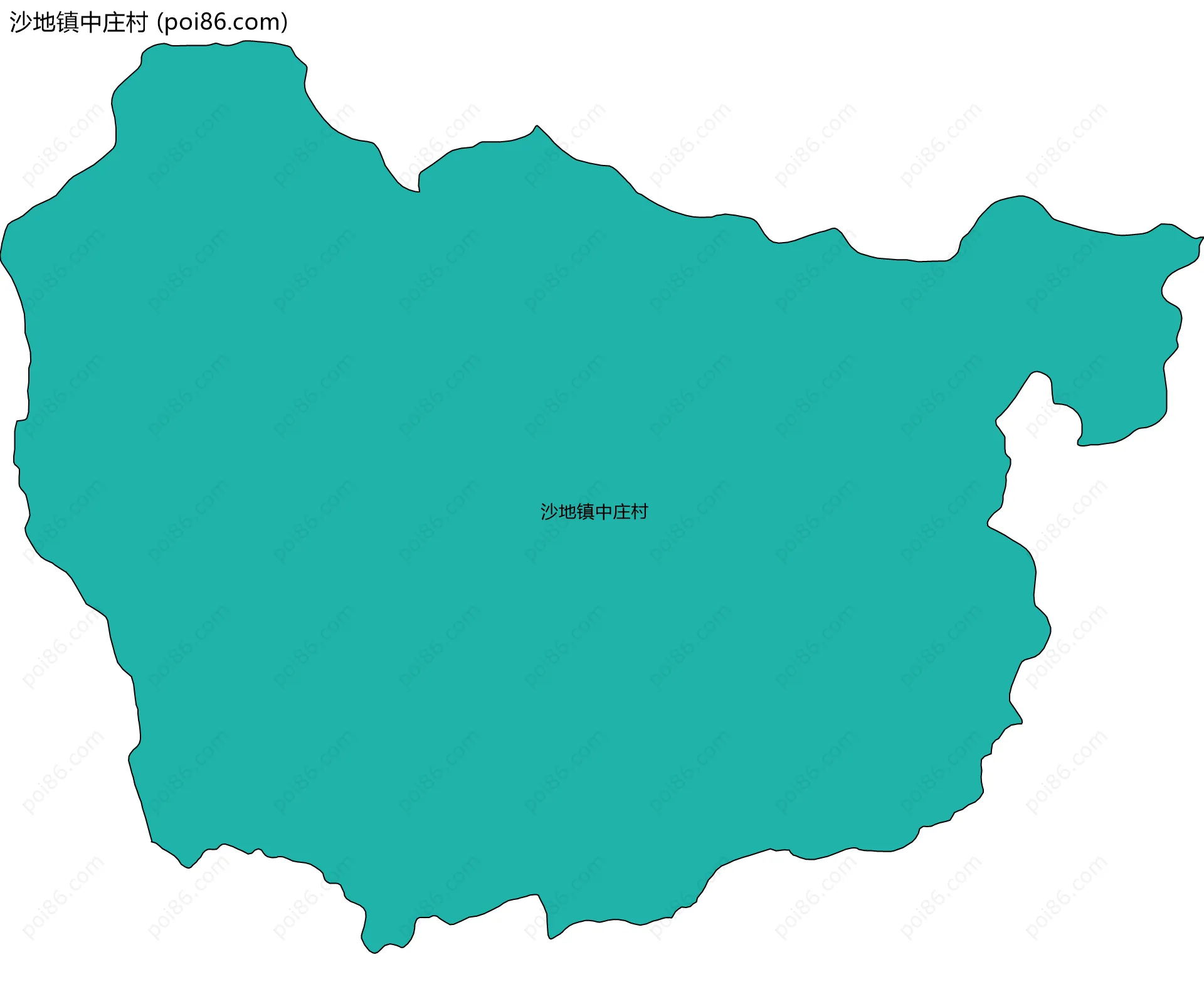 沙地镇中庄村边界地图