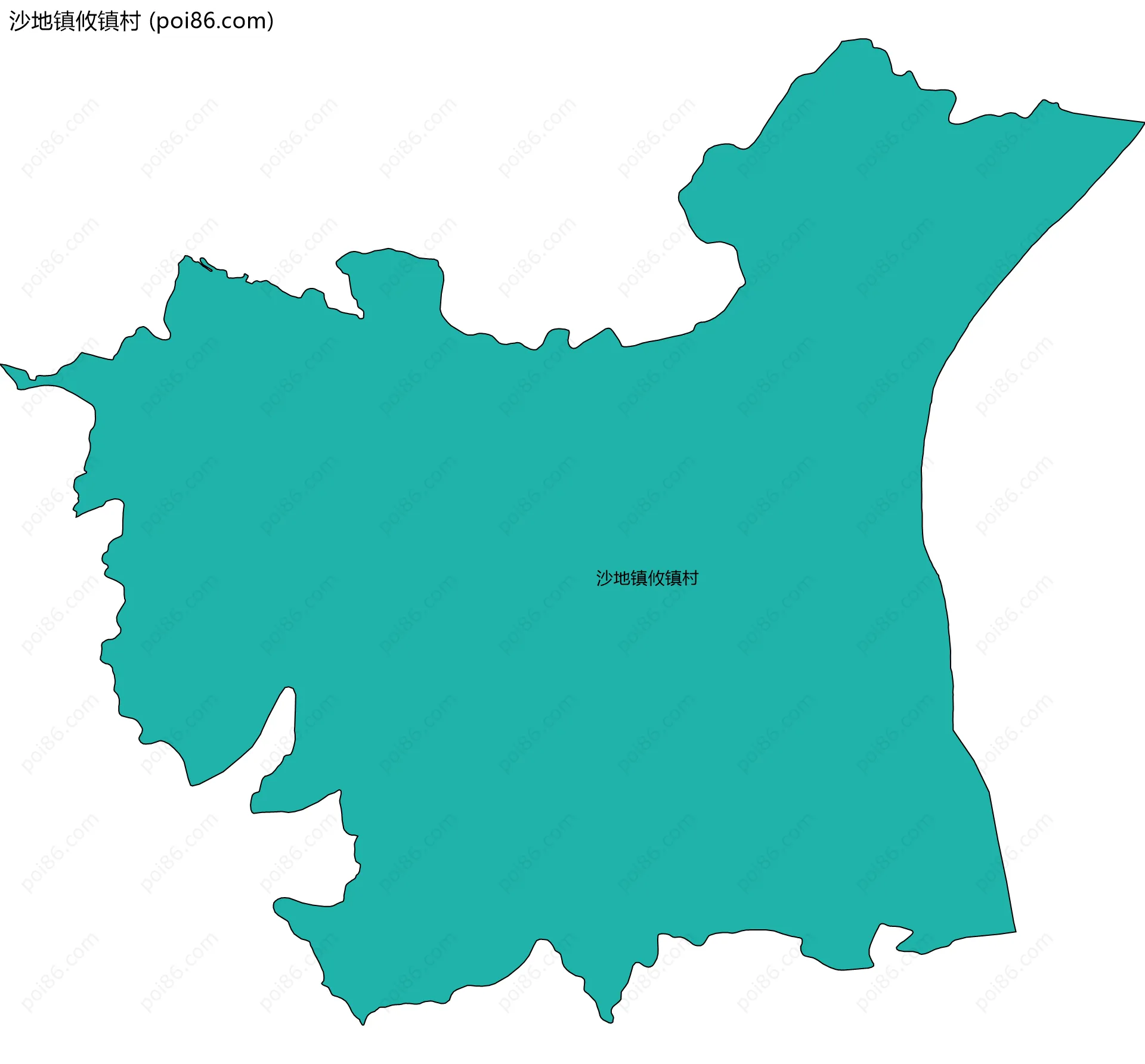 沙地镇攸镇村边界地图