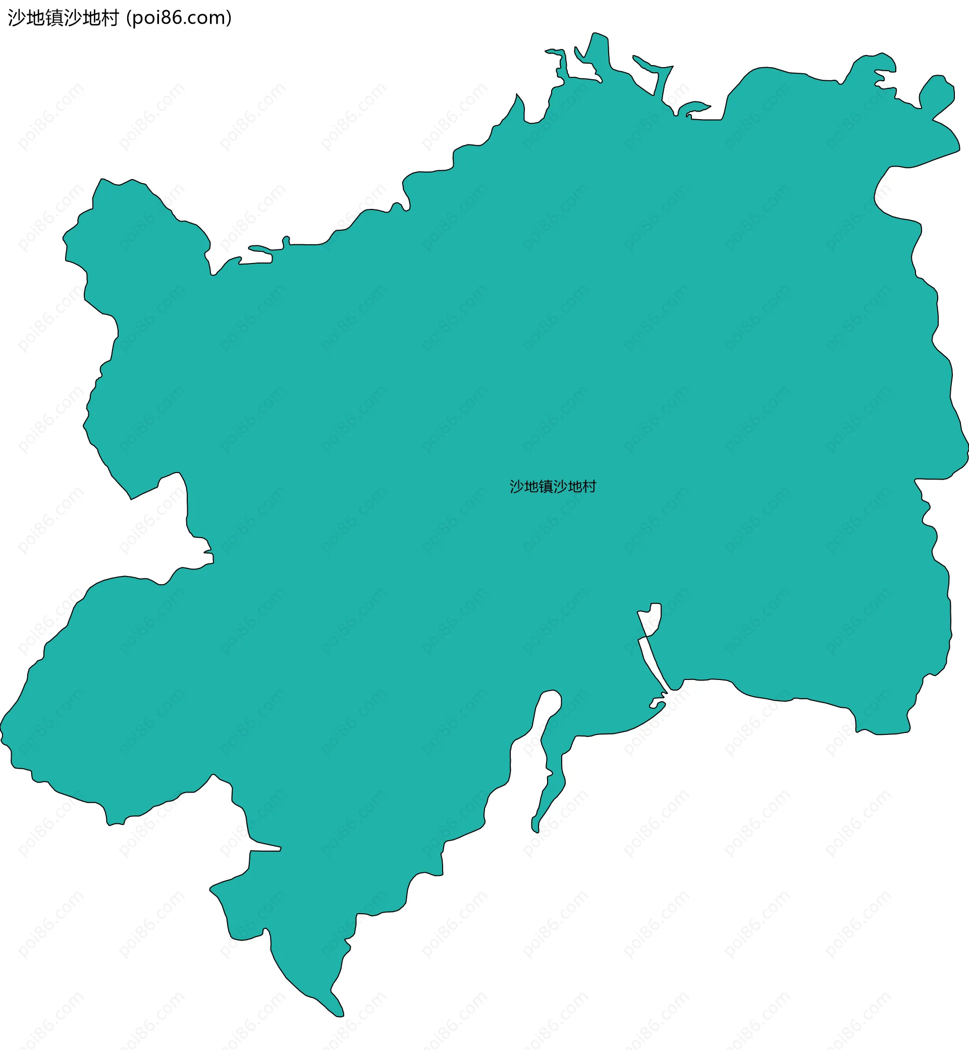 沙地镇沙地村边界地图