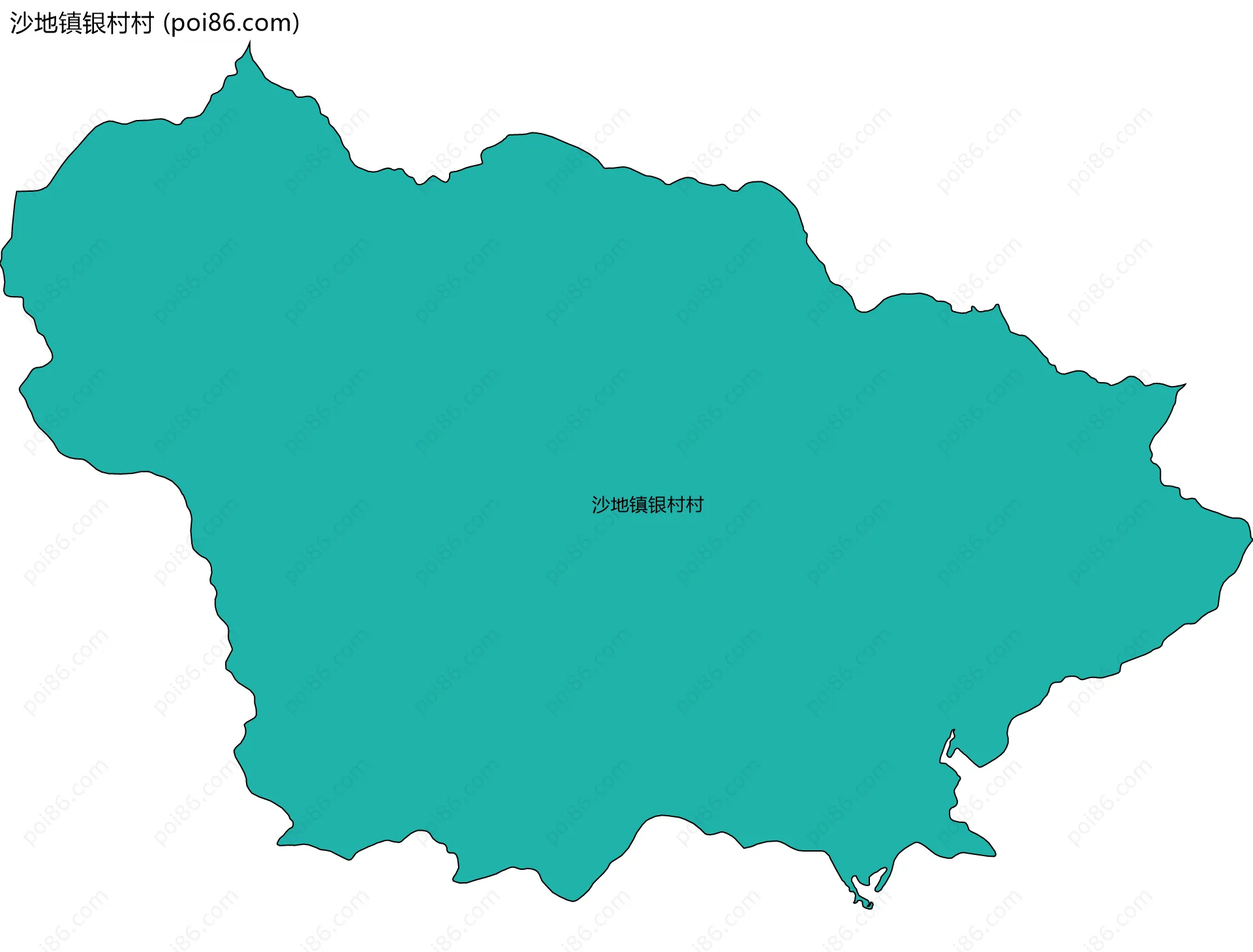 沙地镇银村村边界地图