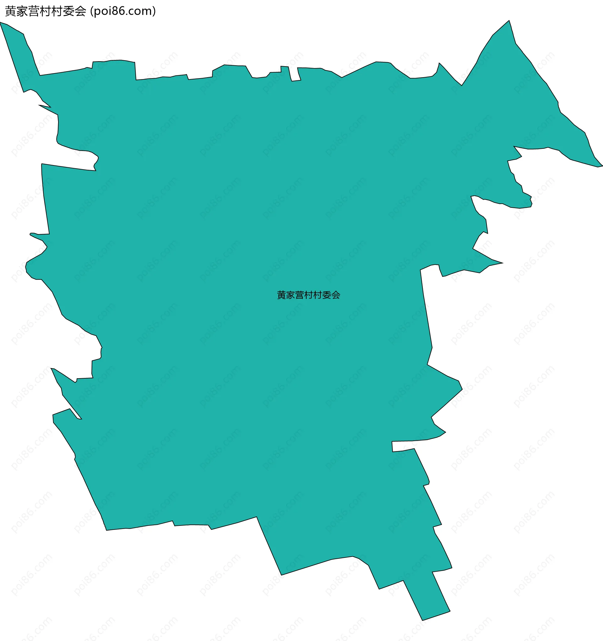 黄家营村村委会边界地图