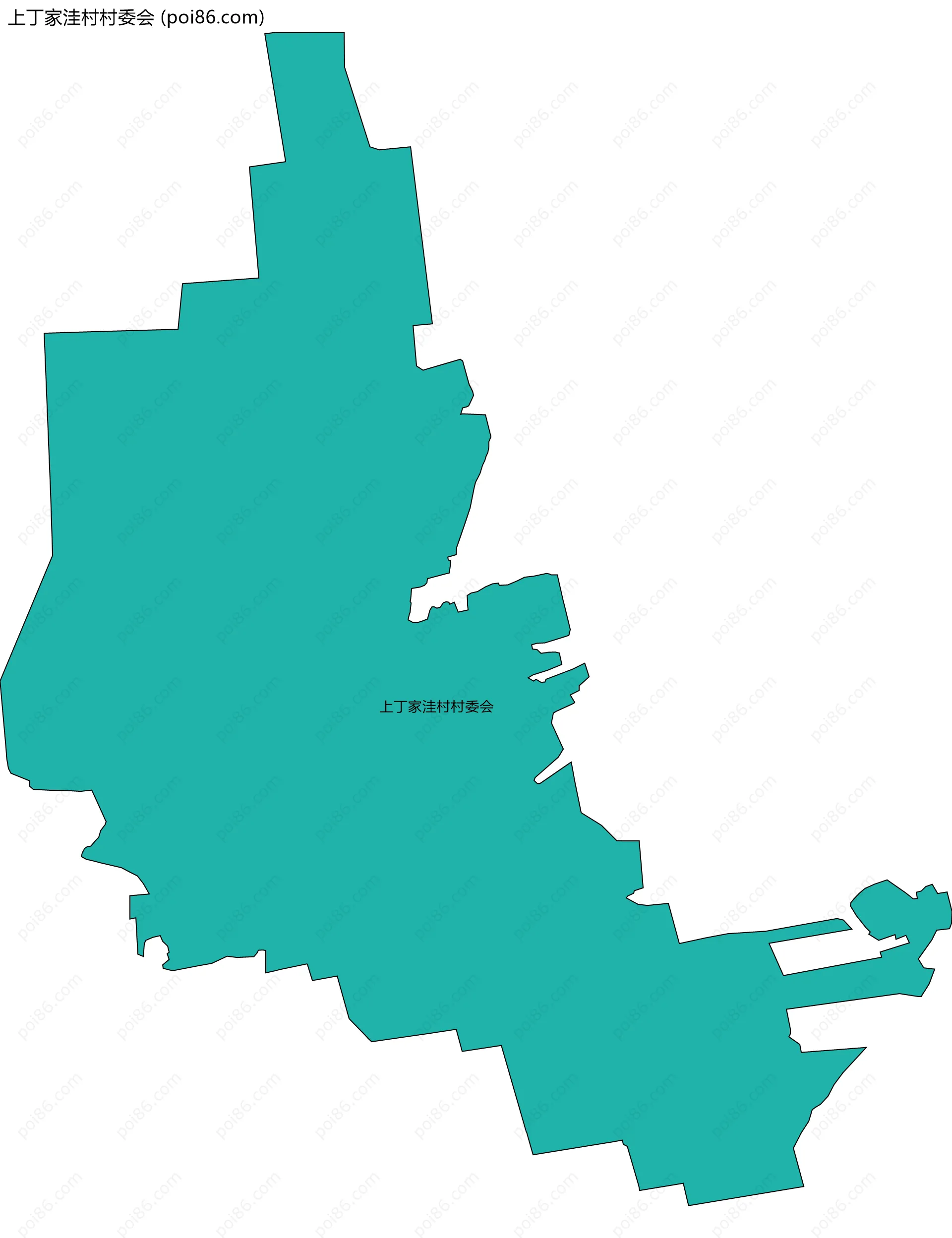 上丁家洼村村委会边界地图