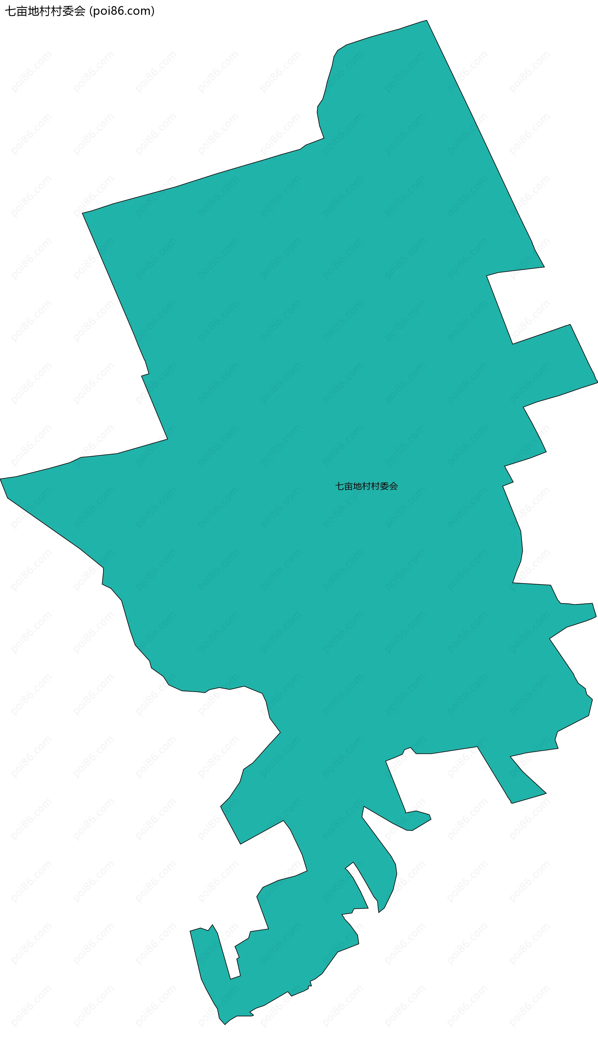 七亩地村村委会边界地图