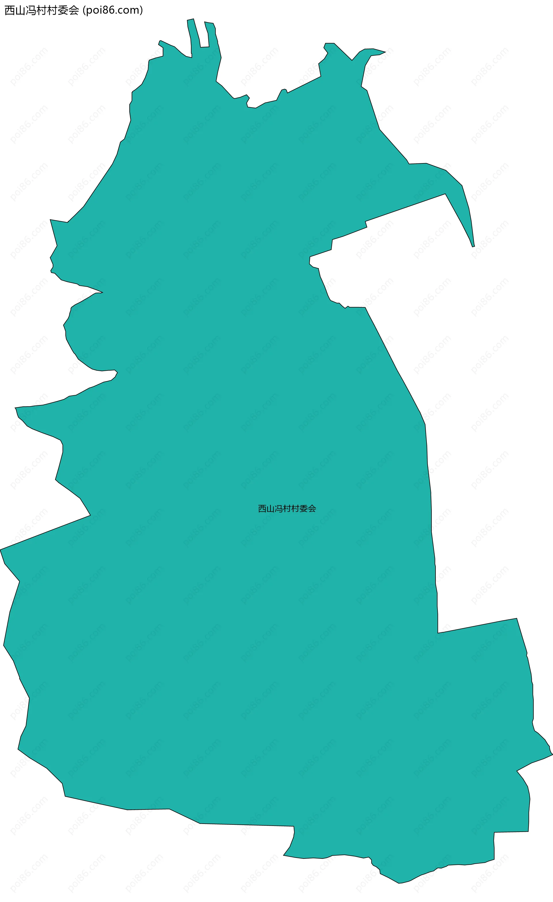 西山冯村村委会边界地图