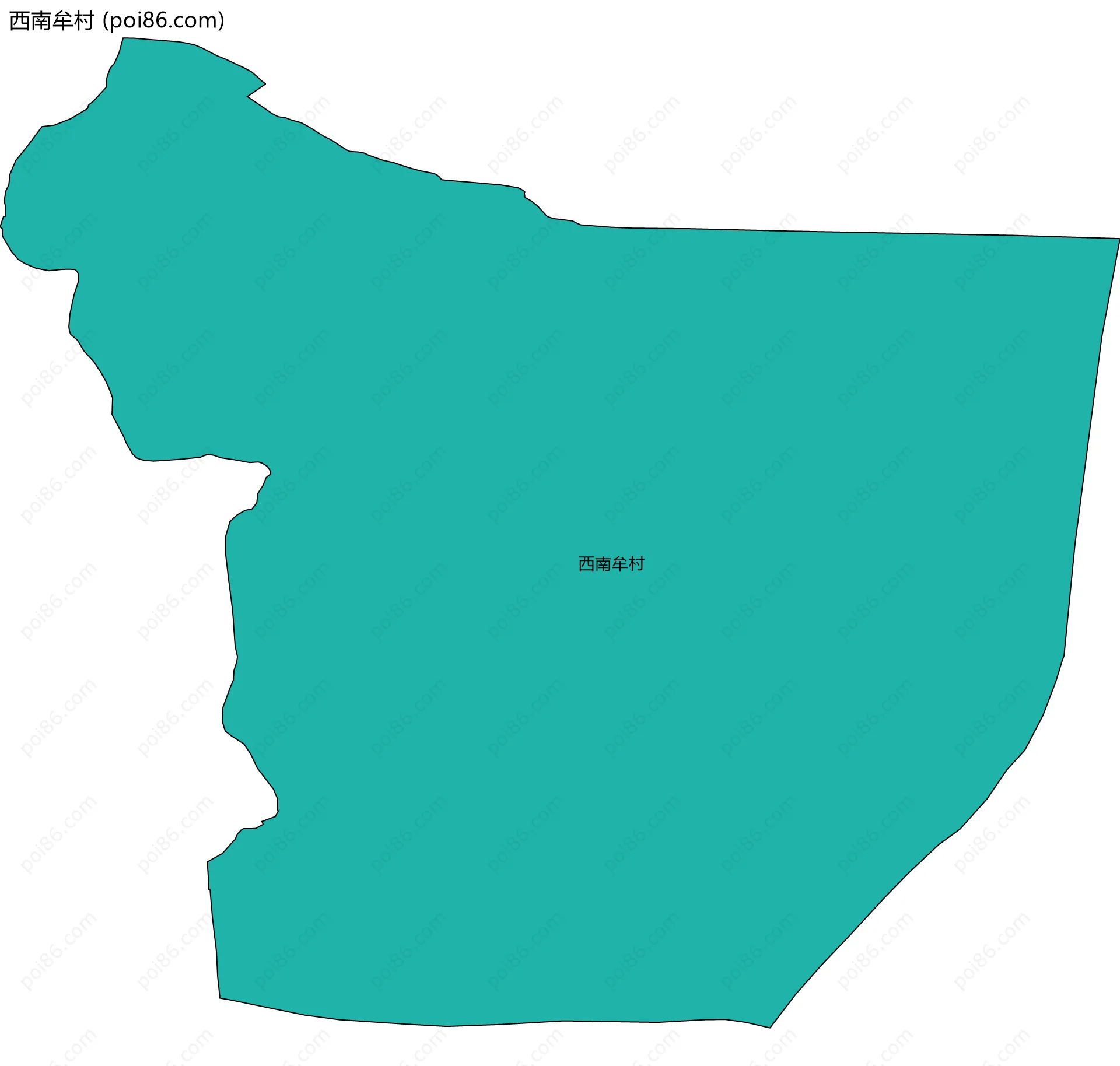 西南牟村边界地图