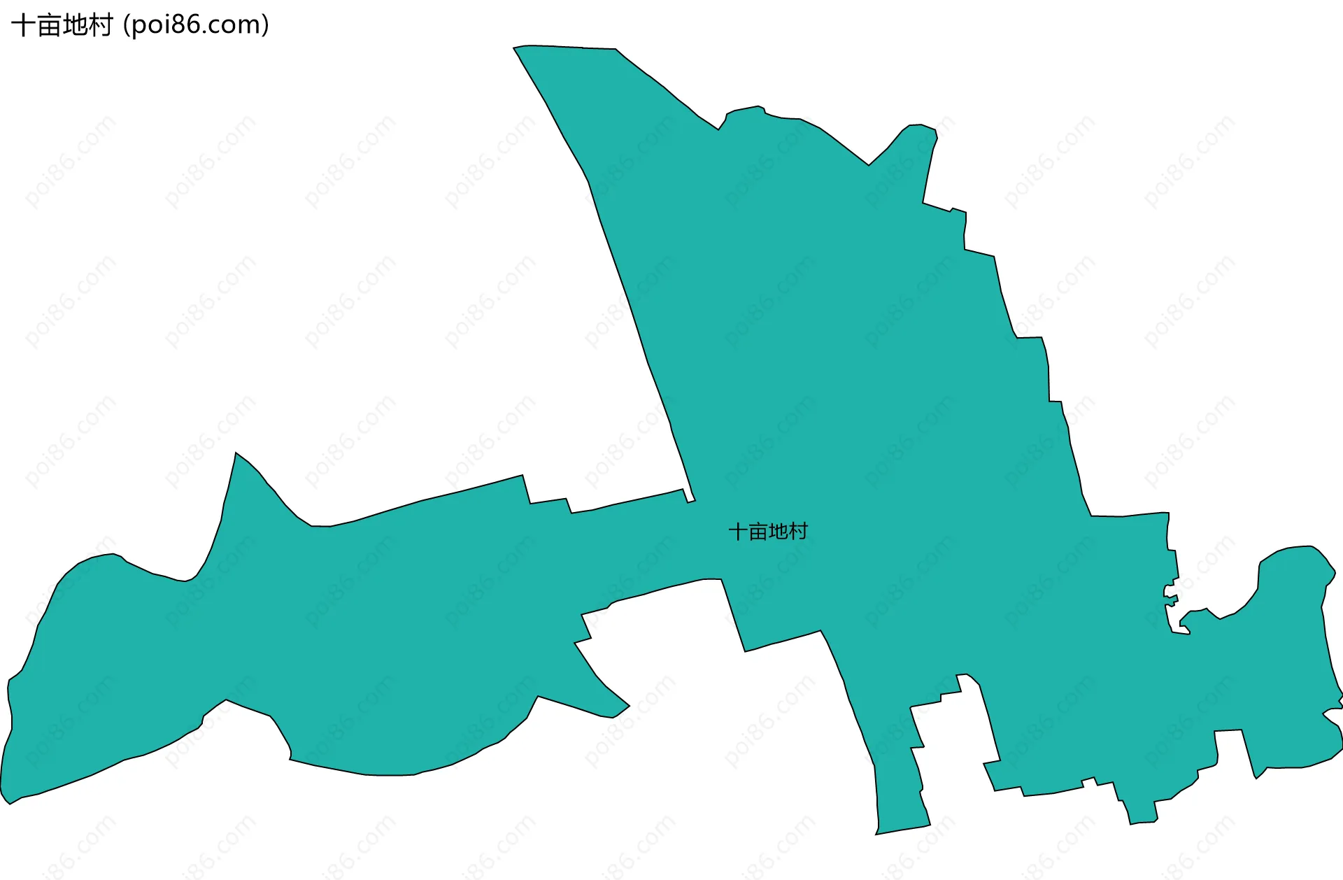 十亩地村边界地图