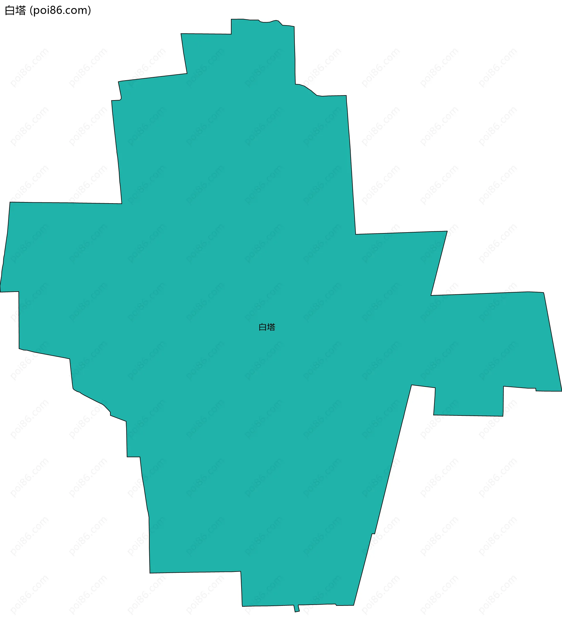 白塔边界地图