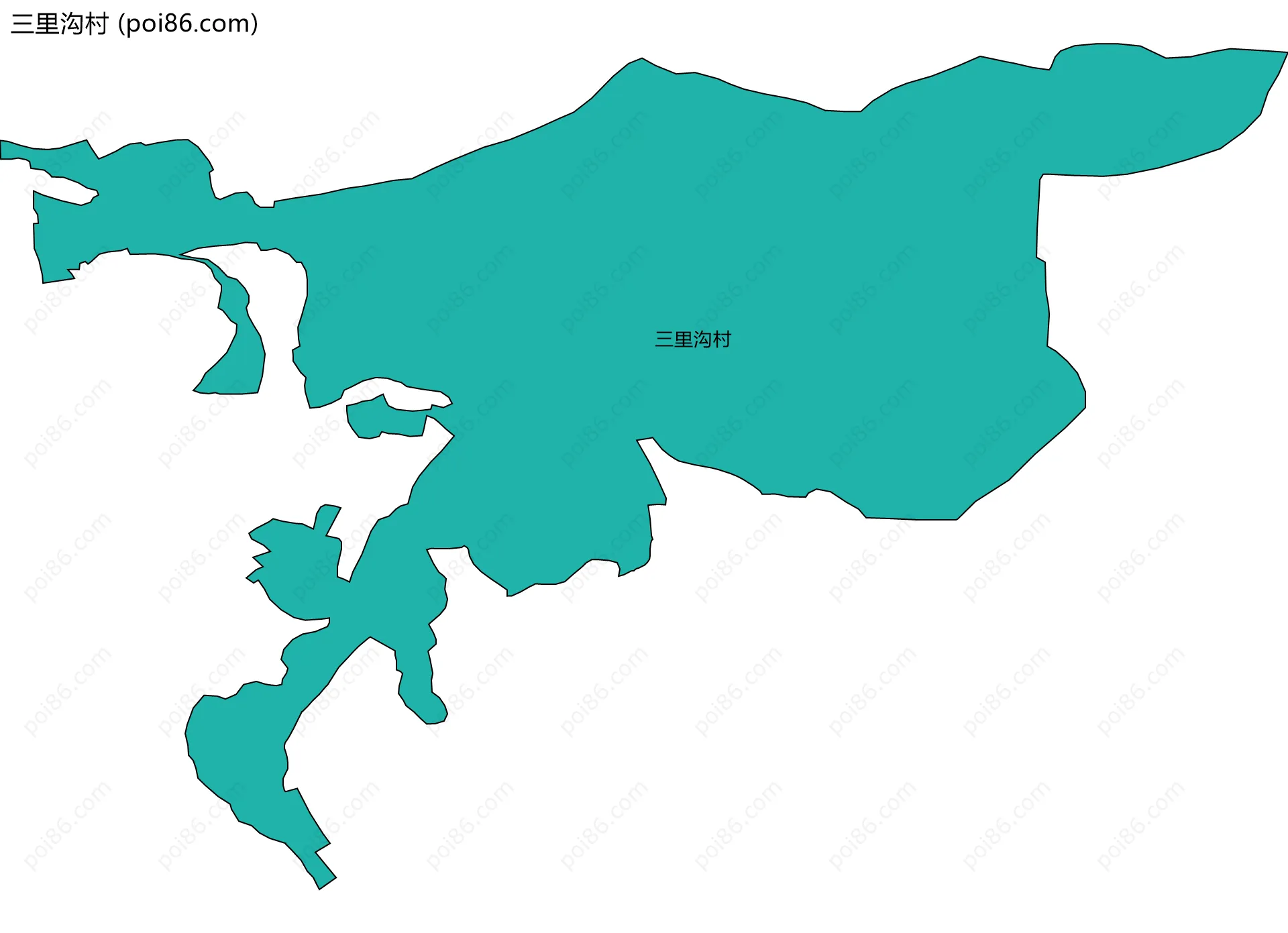三里沟村边界地图