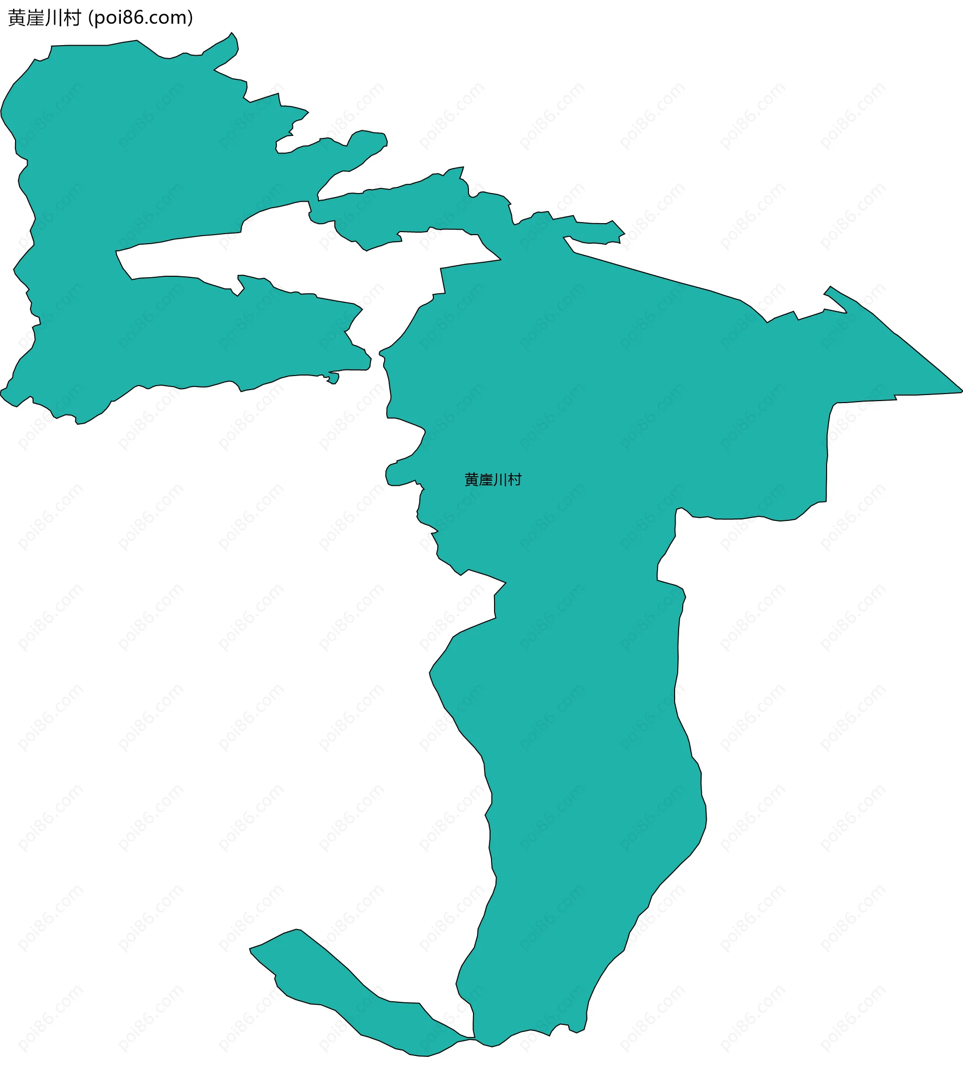 黄崖川村边界地图